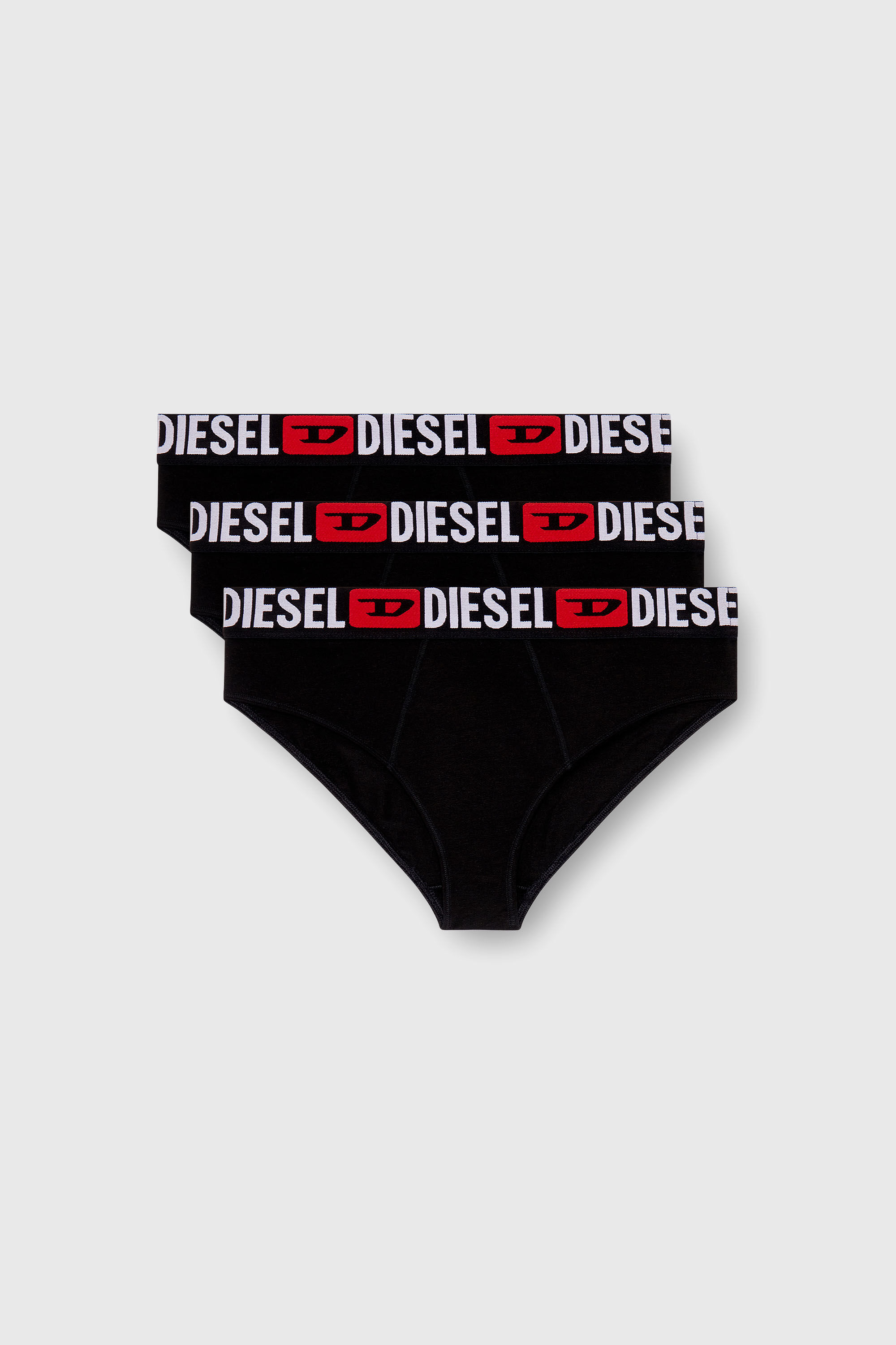 Diesel - UFPN-BLANCA-R-THREEPACK, Damen Gerippte Briefs mit hohem Bund im Dreierpack in Schwarz - 2