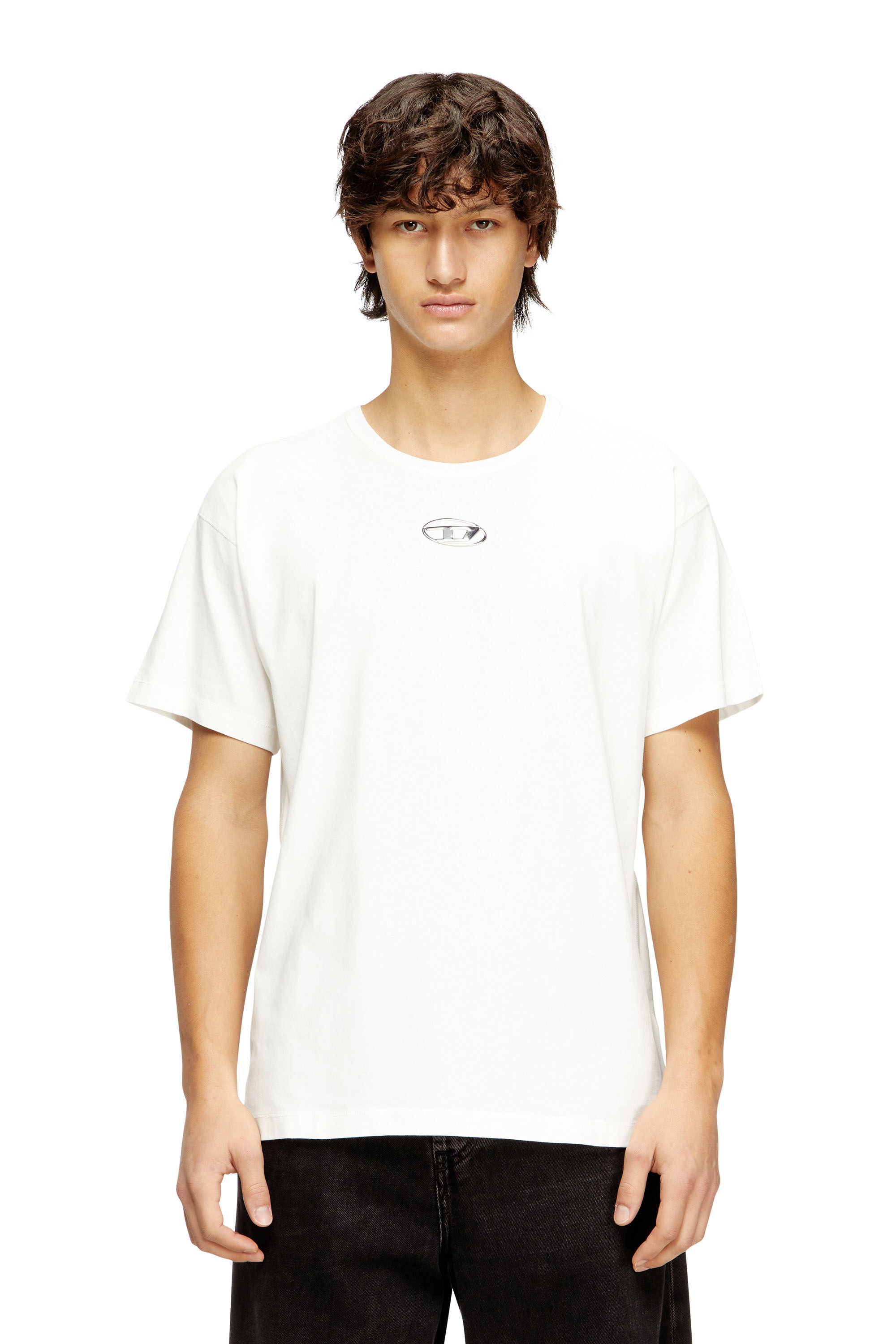 Diesel - T-NORM-IOD, Herren Leichtes Baumwoll-T-Shirt mit metallischem ovalem D-Logo in null - 3