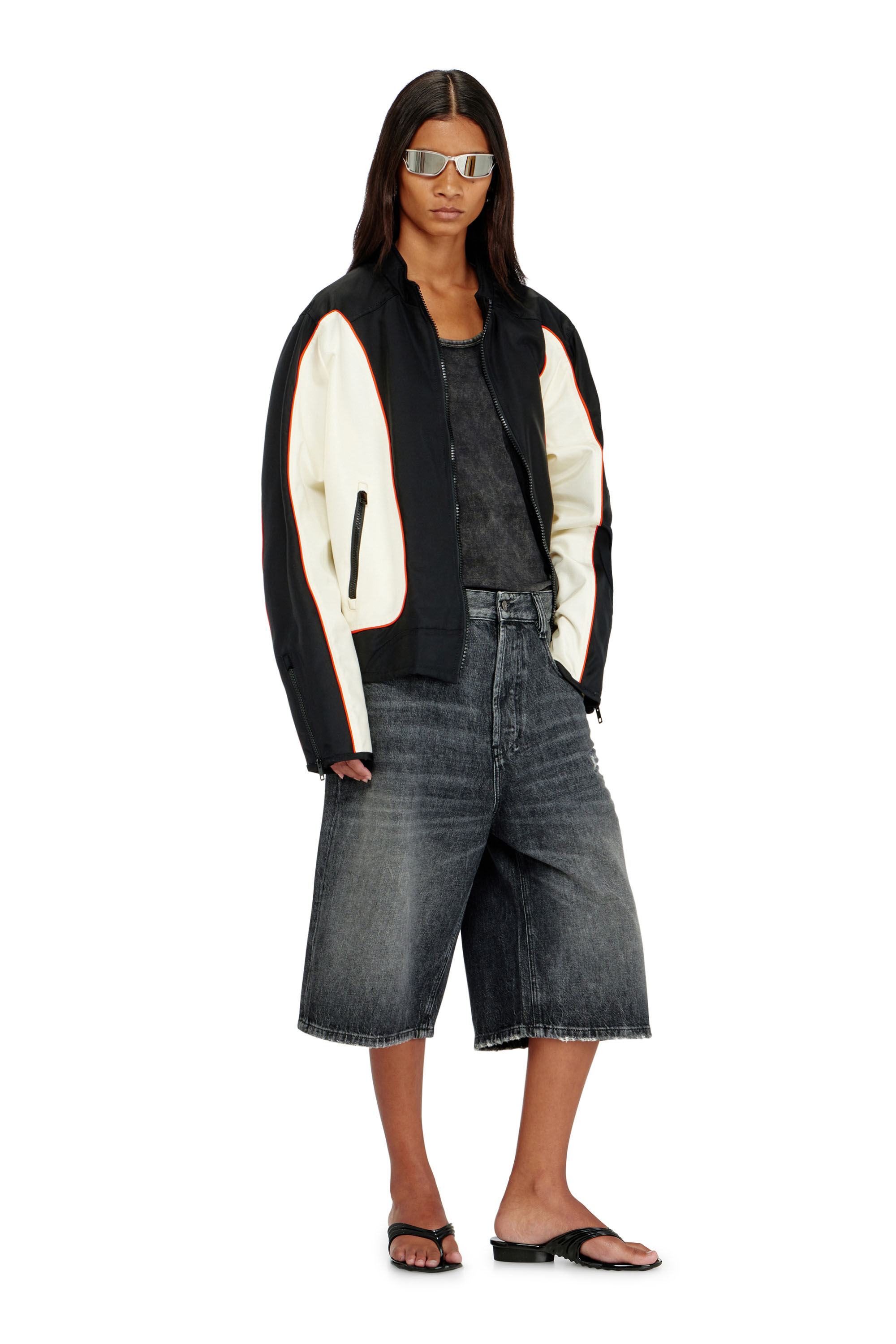 Diesel - MELISSA QUANTUM THONG, Damen K&uuml;nstlerisch gestaltete Flip-Flops aus Melflex&reg; in Schwarz - 7