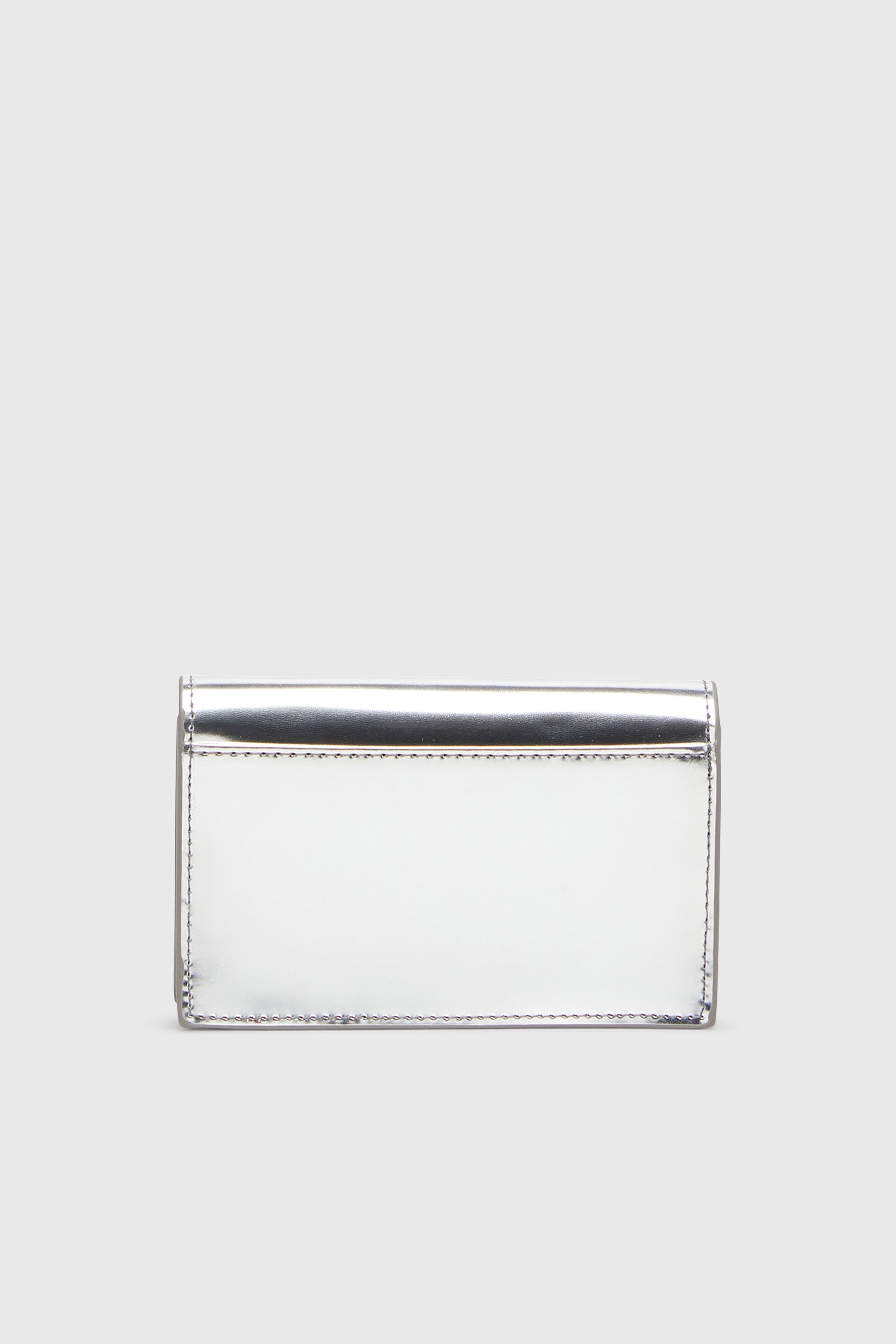 Diesel - 1DR CARD HOLDER IV, Damen Metallischer Lederkartenhalter in Silber - 2