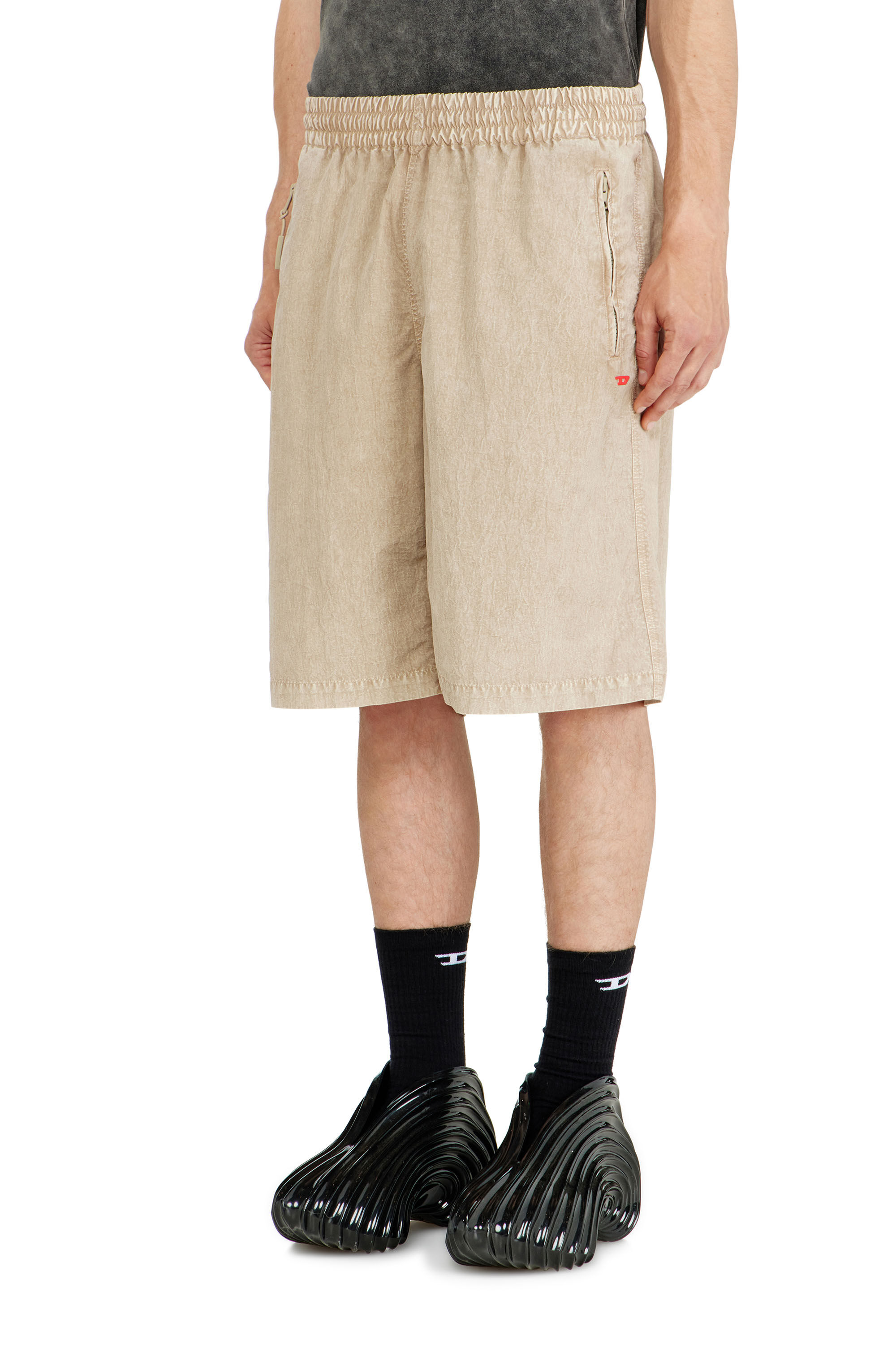 Diesel - P-THECK-SHORT-PLBH, Herren Behandelte Nylon-Shorts in Beige - 3
