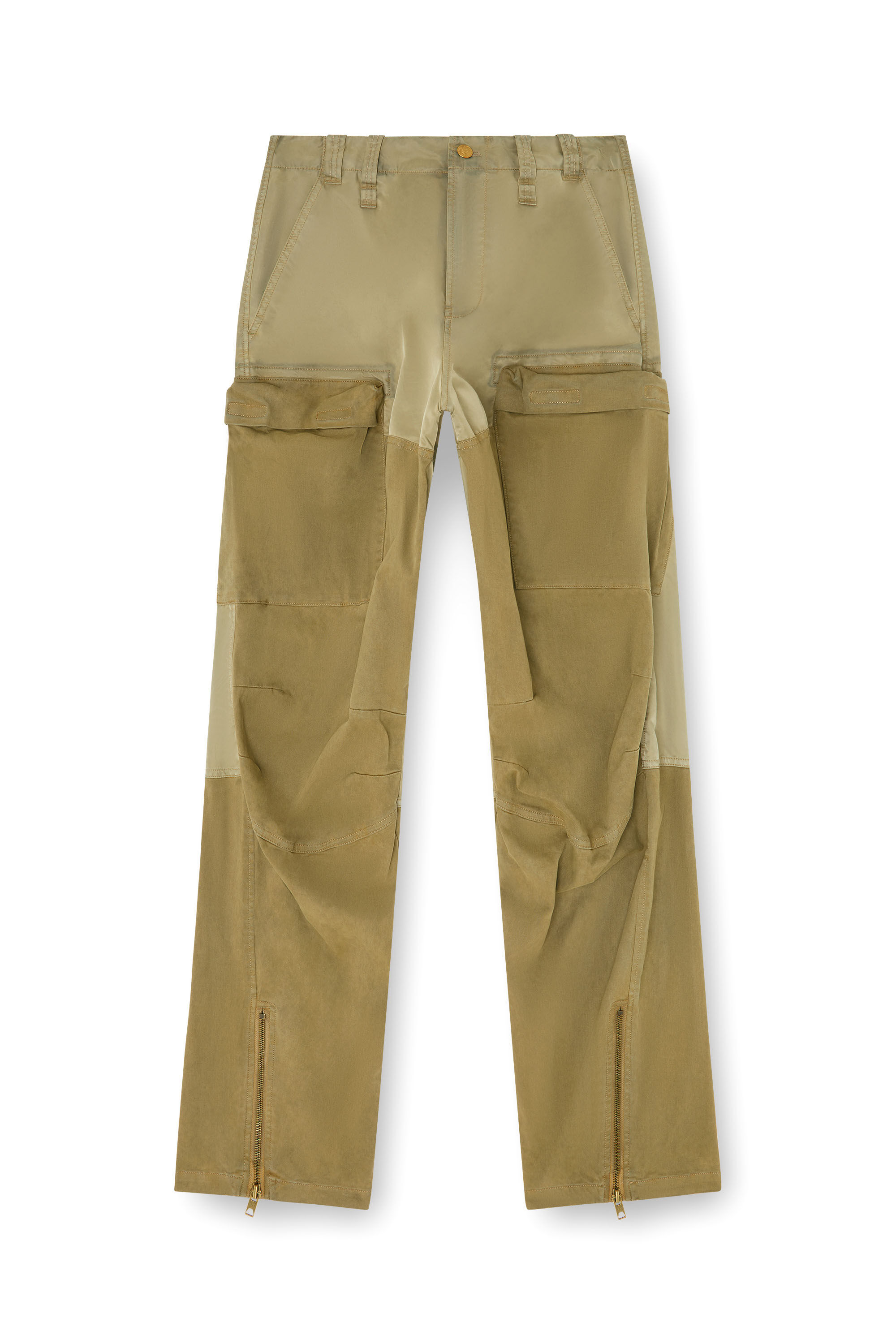 Diesel - P-ARKER, Damen Cargo-Hose aus Baumwolle und Nylon in Armeegr&uuml;n - 2