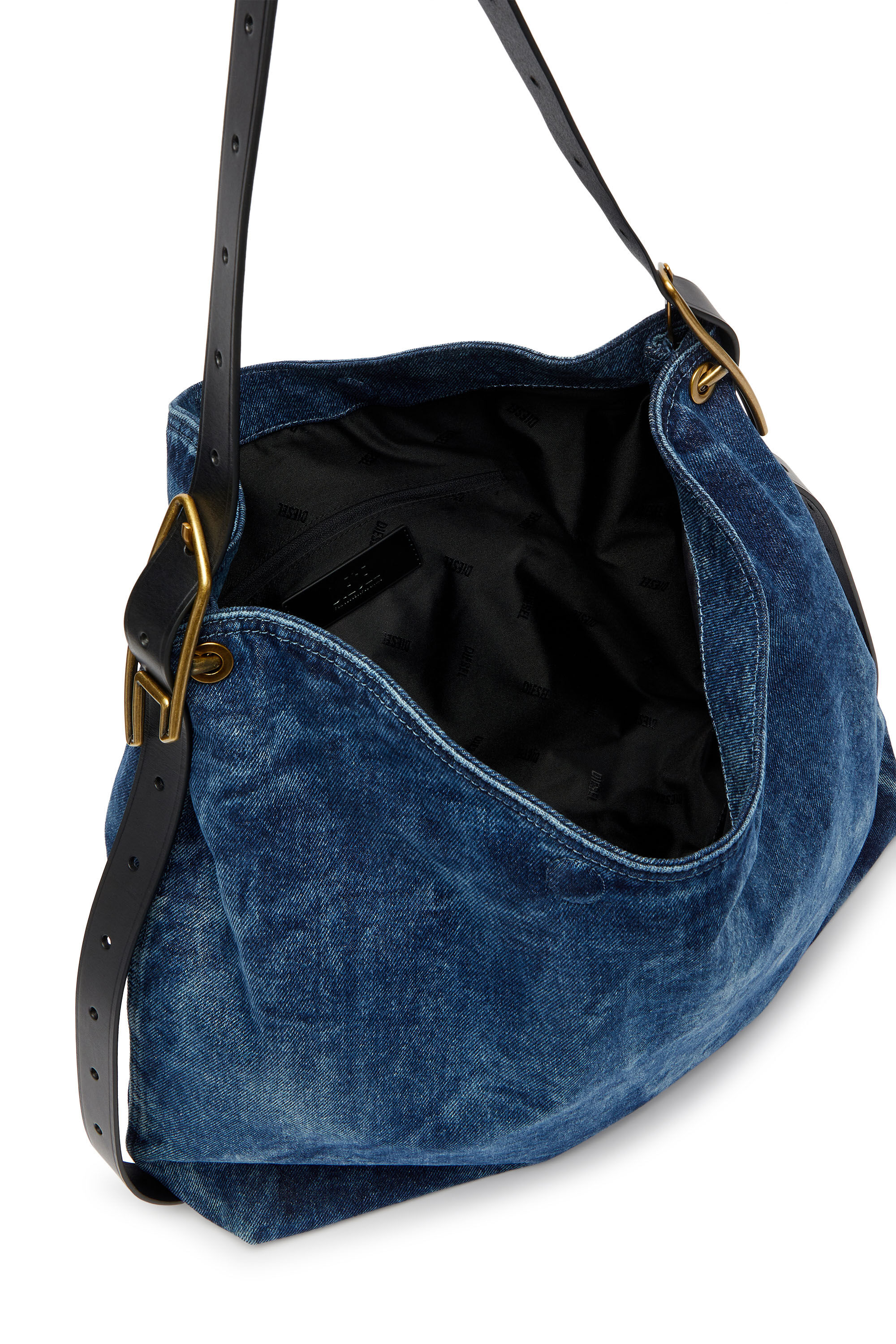 Diesel - D-LINE HOBO L, Damen D-Line-Denim Hobo-Tasche in Mittelblau - 4