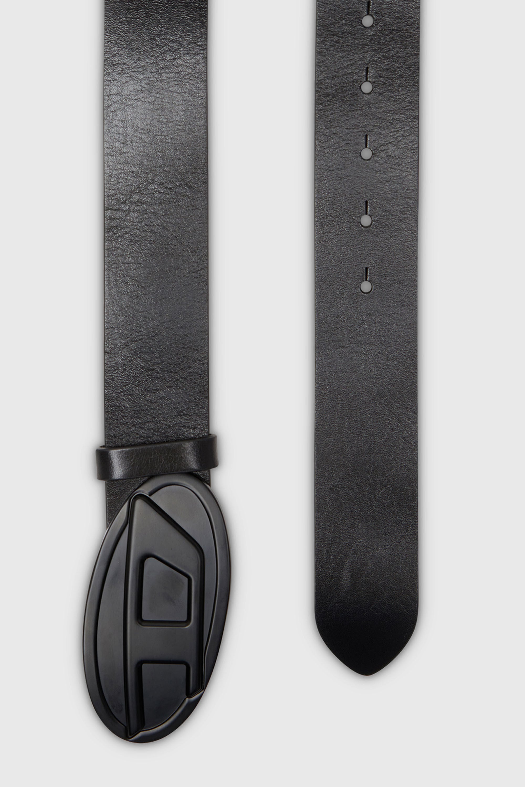 Diesel - B-1DR 2.0, Damen 4 cm breiter G&uuml;rtel aus Leder mit Oval D-Plakette in Schwarz - 2