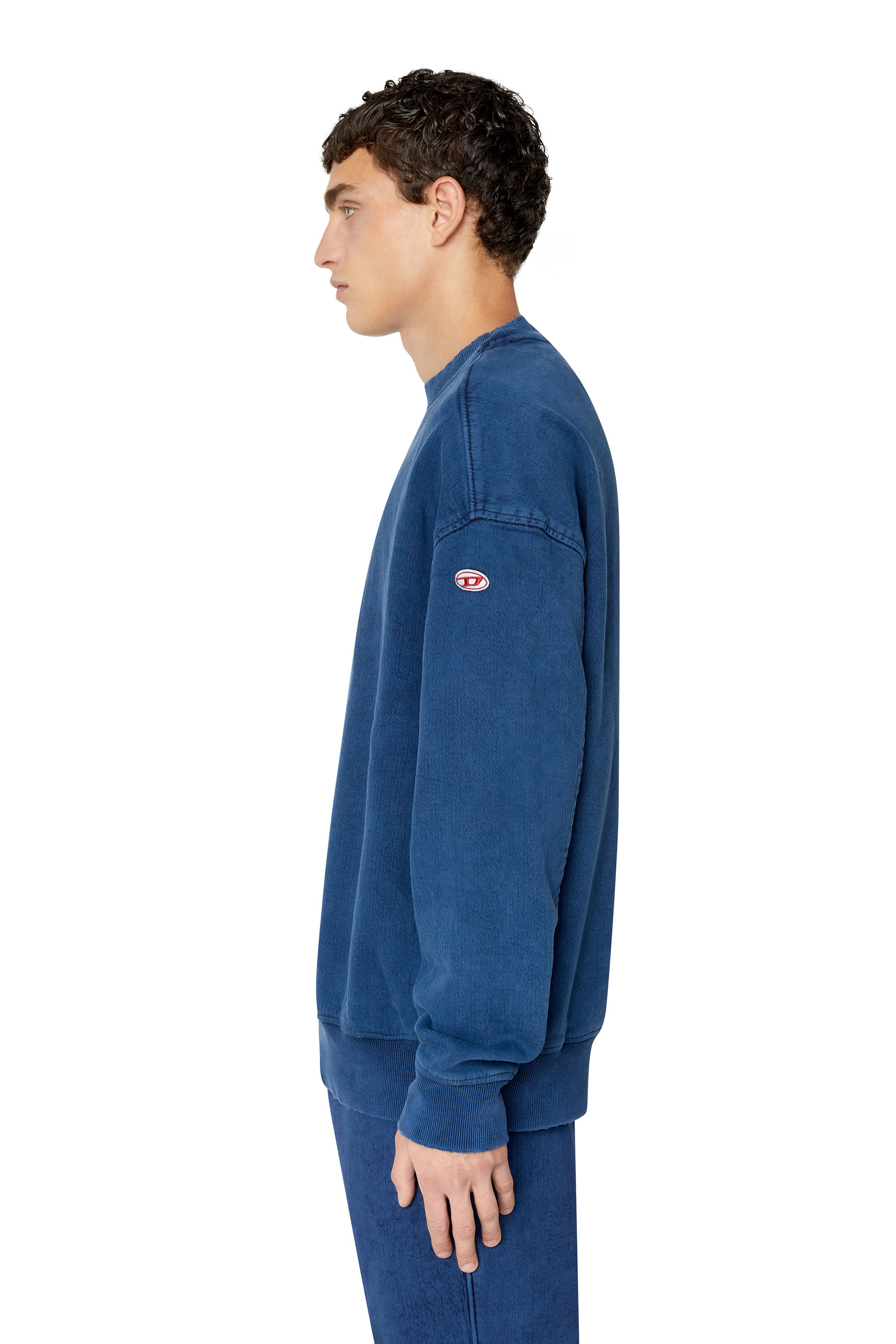 Diesel - D-KRIB TRACK DENIM SWEATSHIRT, Dunkelblau - Image 5