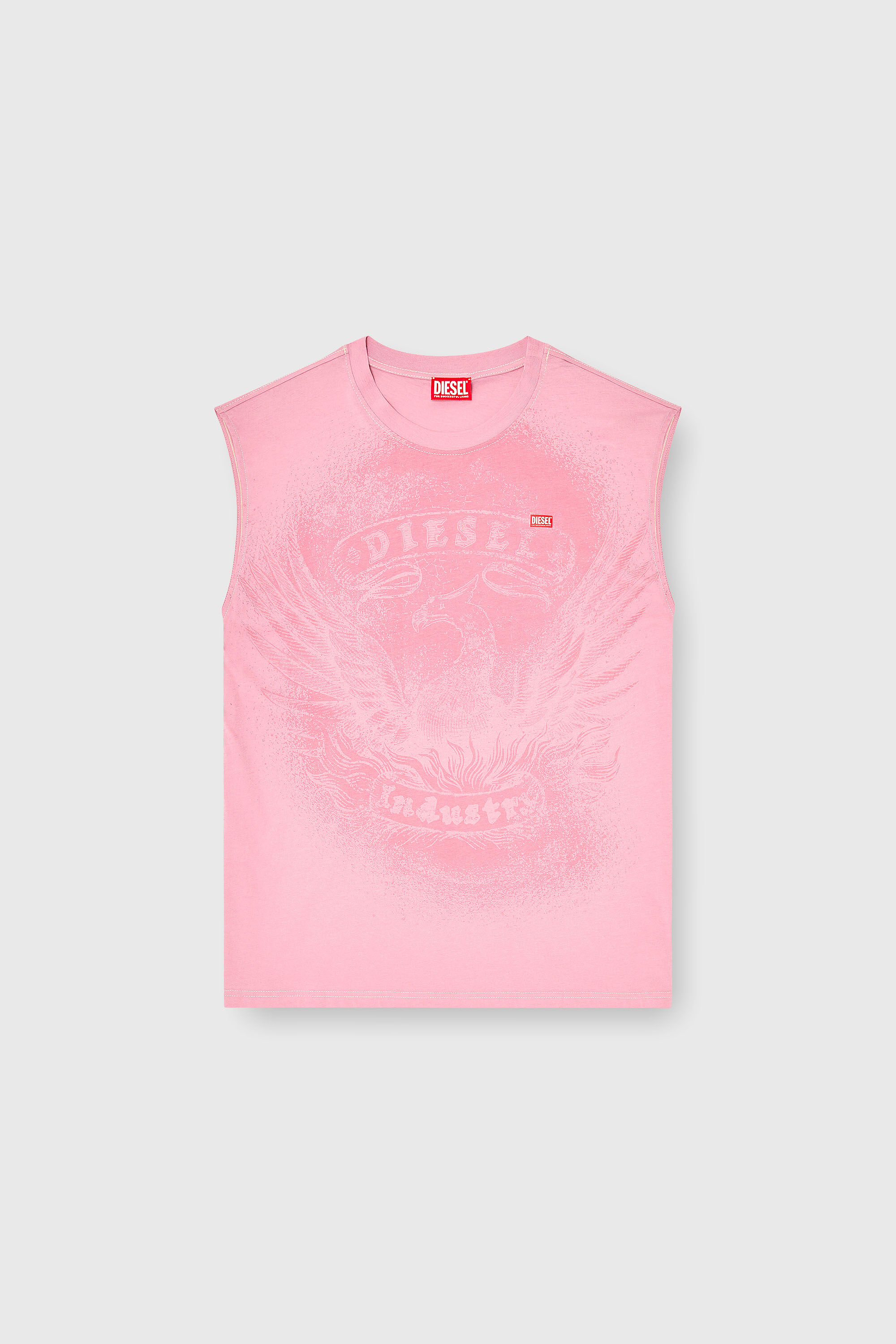 Diesel - T-BOXT-SL-NOTCH, Herren &Auml;rmelloses Top aus Baumwolle mit tonaler Grafik in Rosa - 2