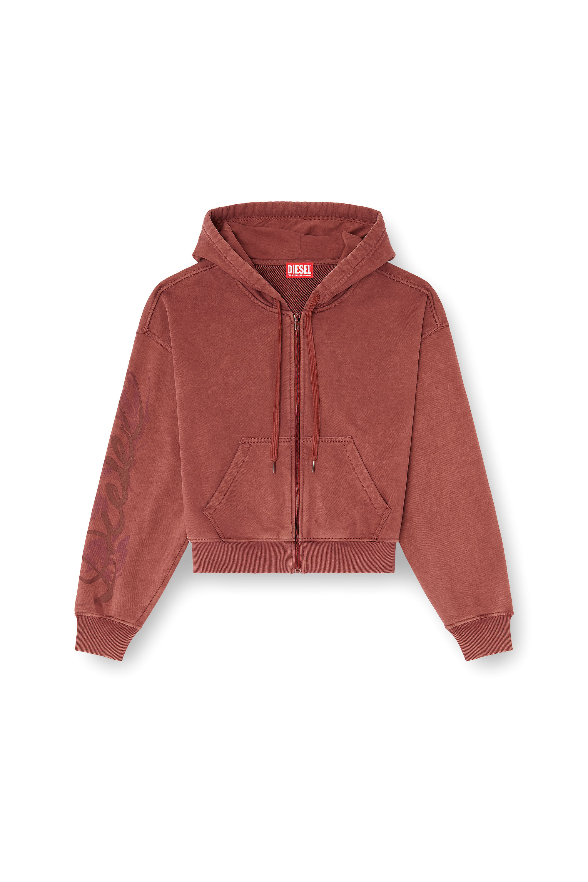Diesel - F-ELYCY, Damen Sweatjacke mit floralem Logo im puff-print in null - 2