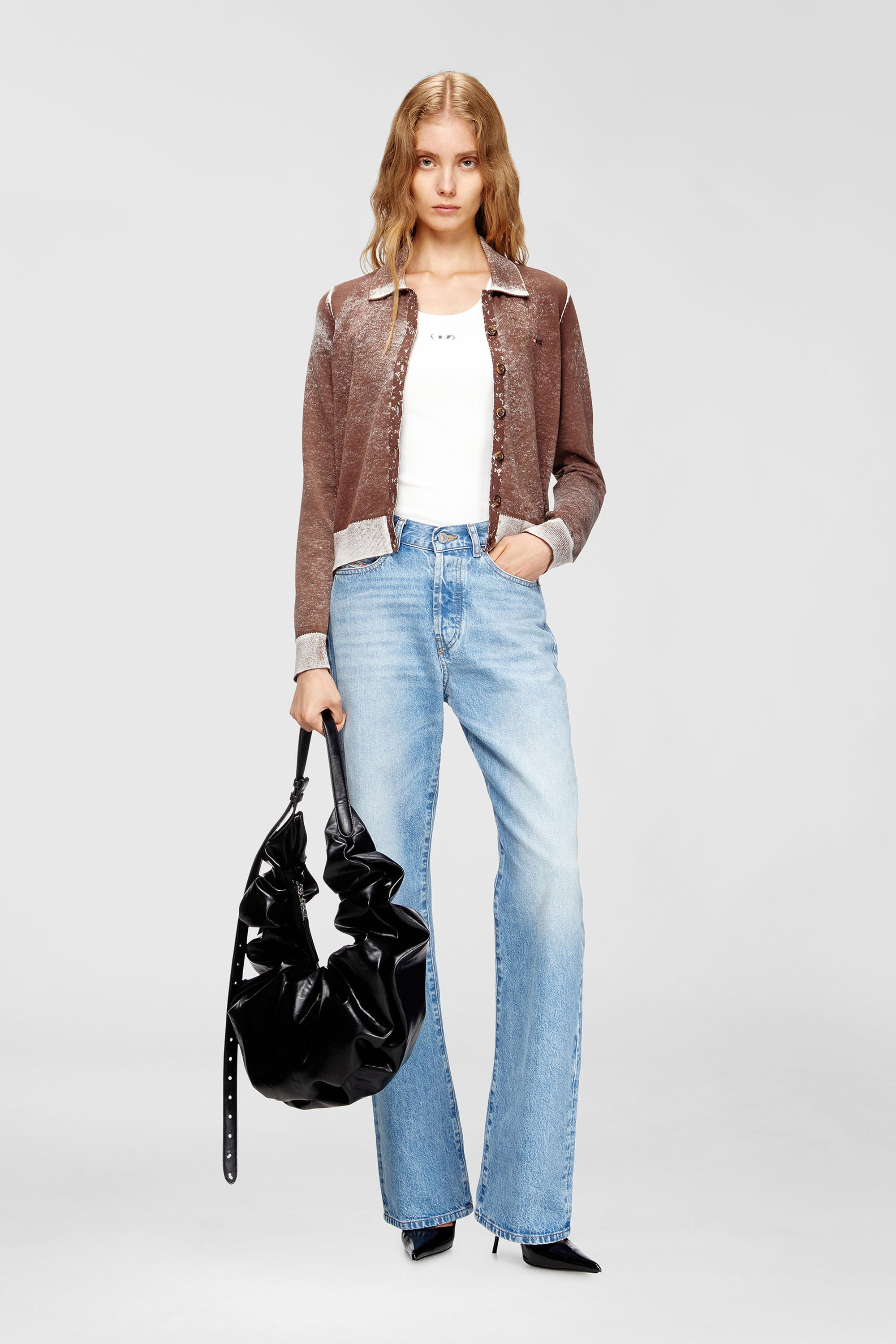 Diesel - GRAB-D HOBO L, Damen Grab-D-Gro&szlig;e zerknitterte Hobo-Tasche in Schwarz - 1