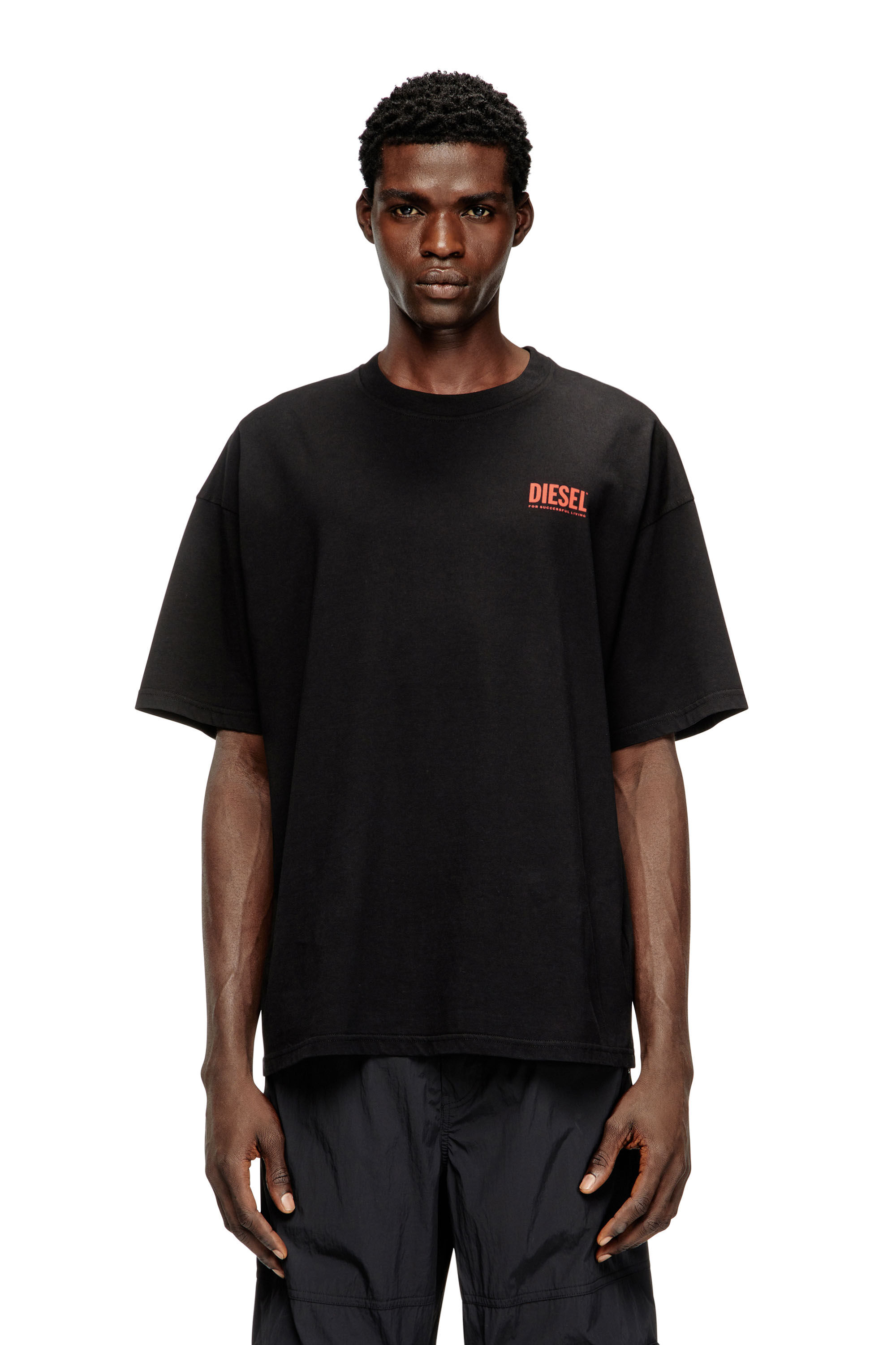 Diesel - T-BOXT-BISK, Herren Baumwoll-T-Shirt mit Diesel-Biscotto-Print in Schwarz - 3