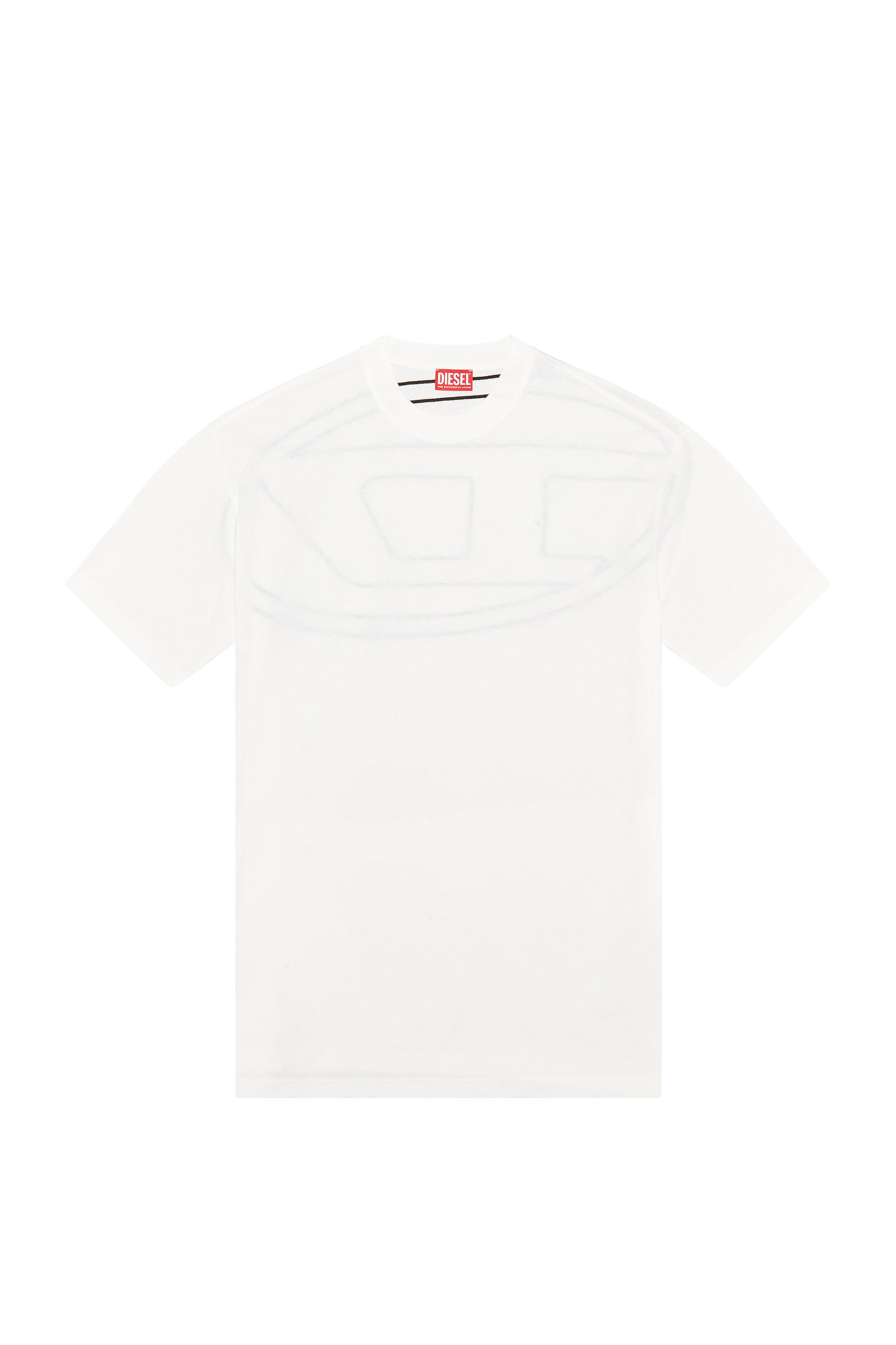 Diesel - T-BOGGY-MEGOVAL-D, Man's T-shirt with maxi oval D embroidery in White - 2