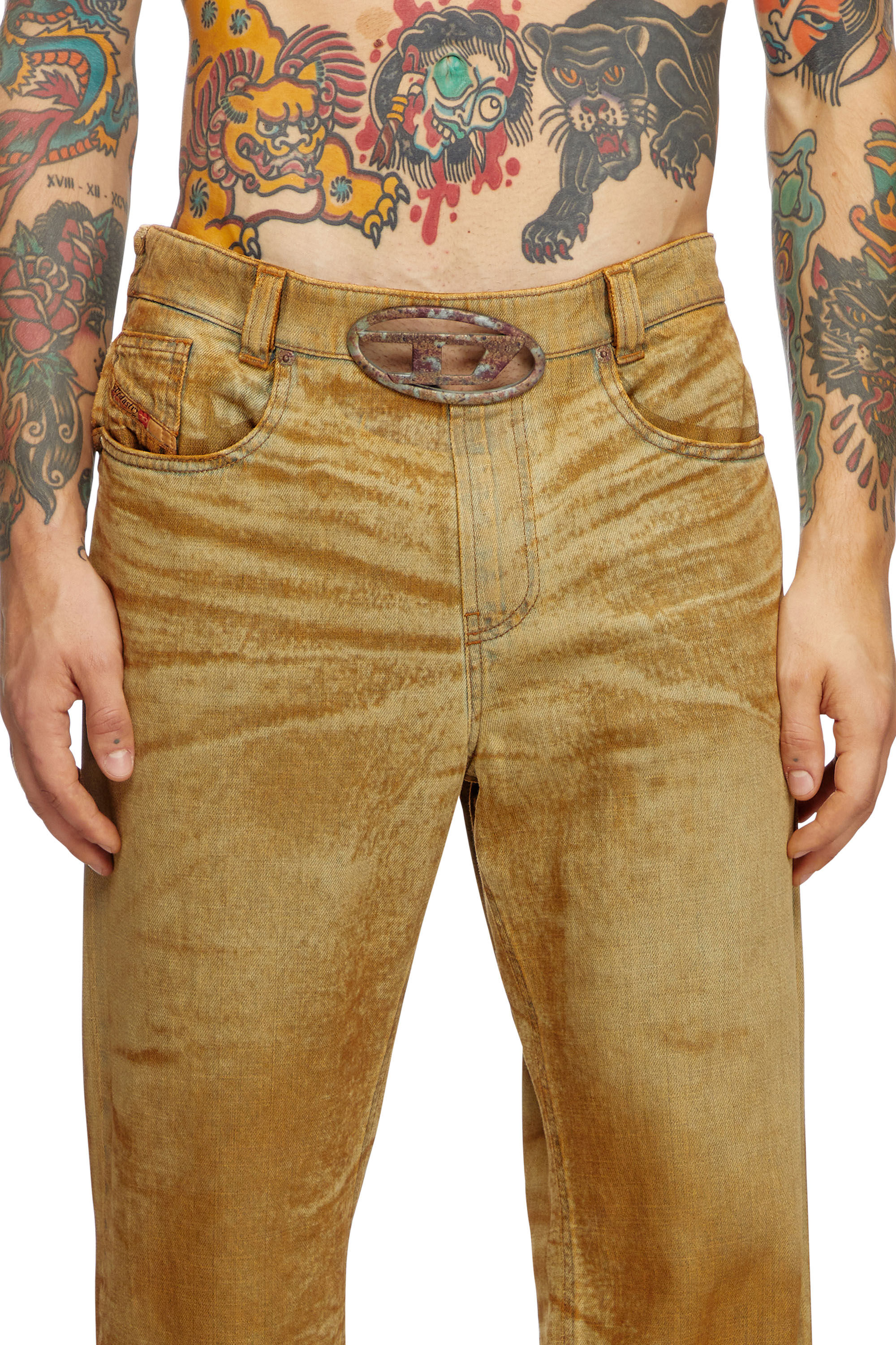 Diesel - Man Straight Jeans 2010 D-Macs 0AJET, Light Brown - Image 5