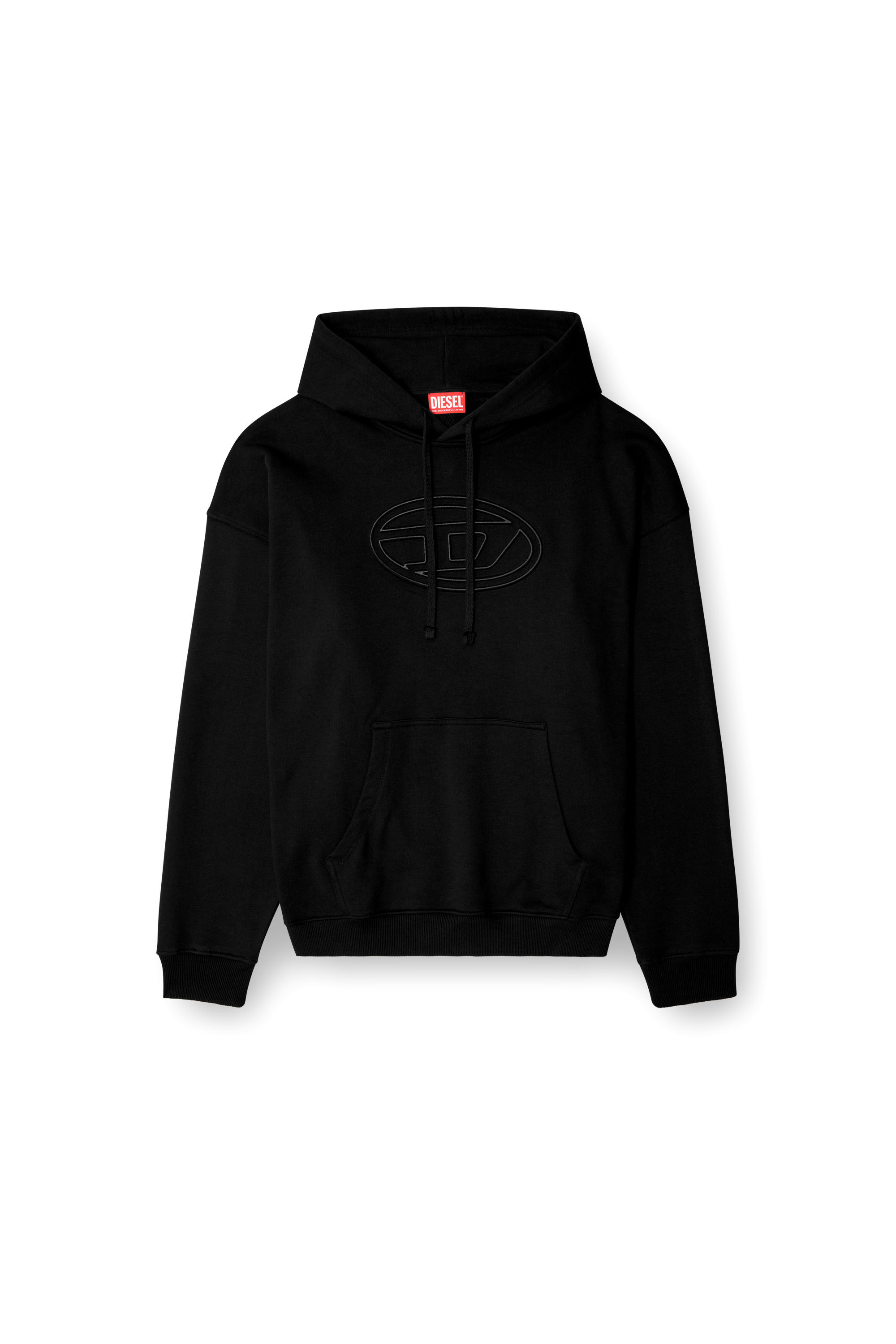Diesel - S-UMMER-BIGOVAL, Herren Hoodie mit Oval D-Prägung in Schwarz - 2