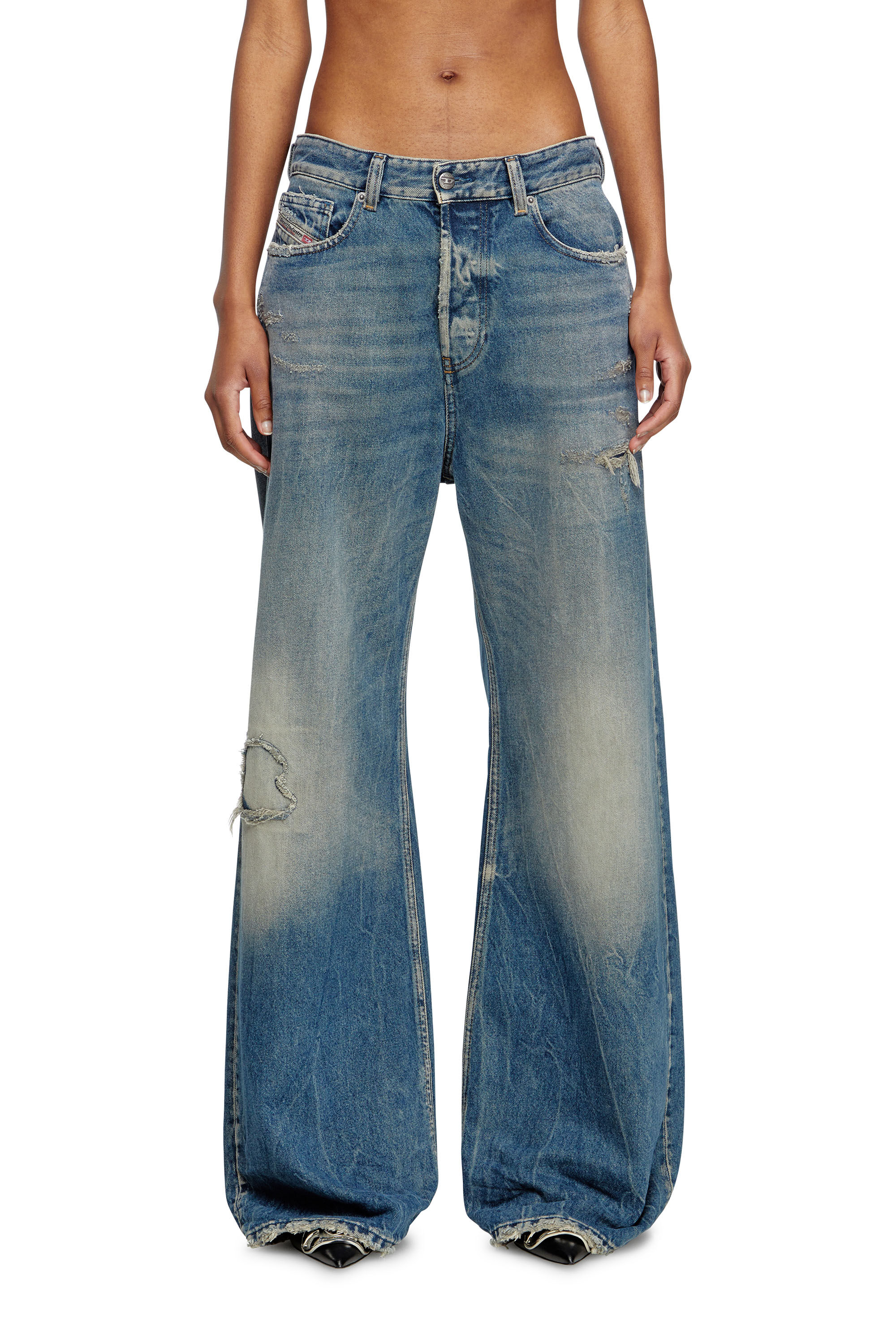 Diesel - Damen Relaxed Jeans 1996 D-Sire 09M28, Mittelblau - 3