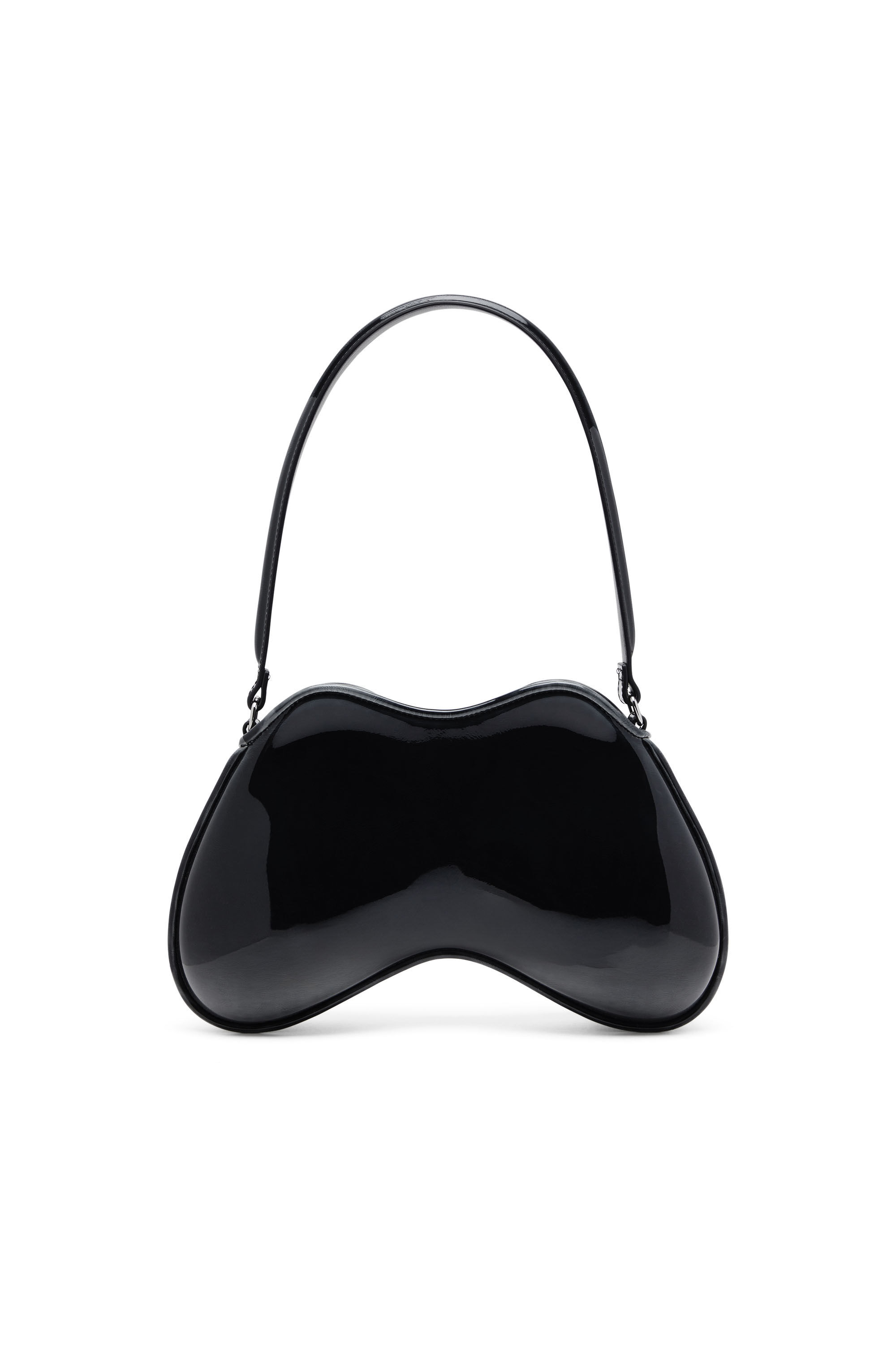Diesel - DOUBLE-D SHOULDER, Damen Feste Schultertasche mit aus glänzendem Dégradé-PU in Schwarz - 3