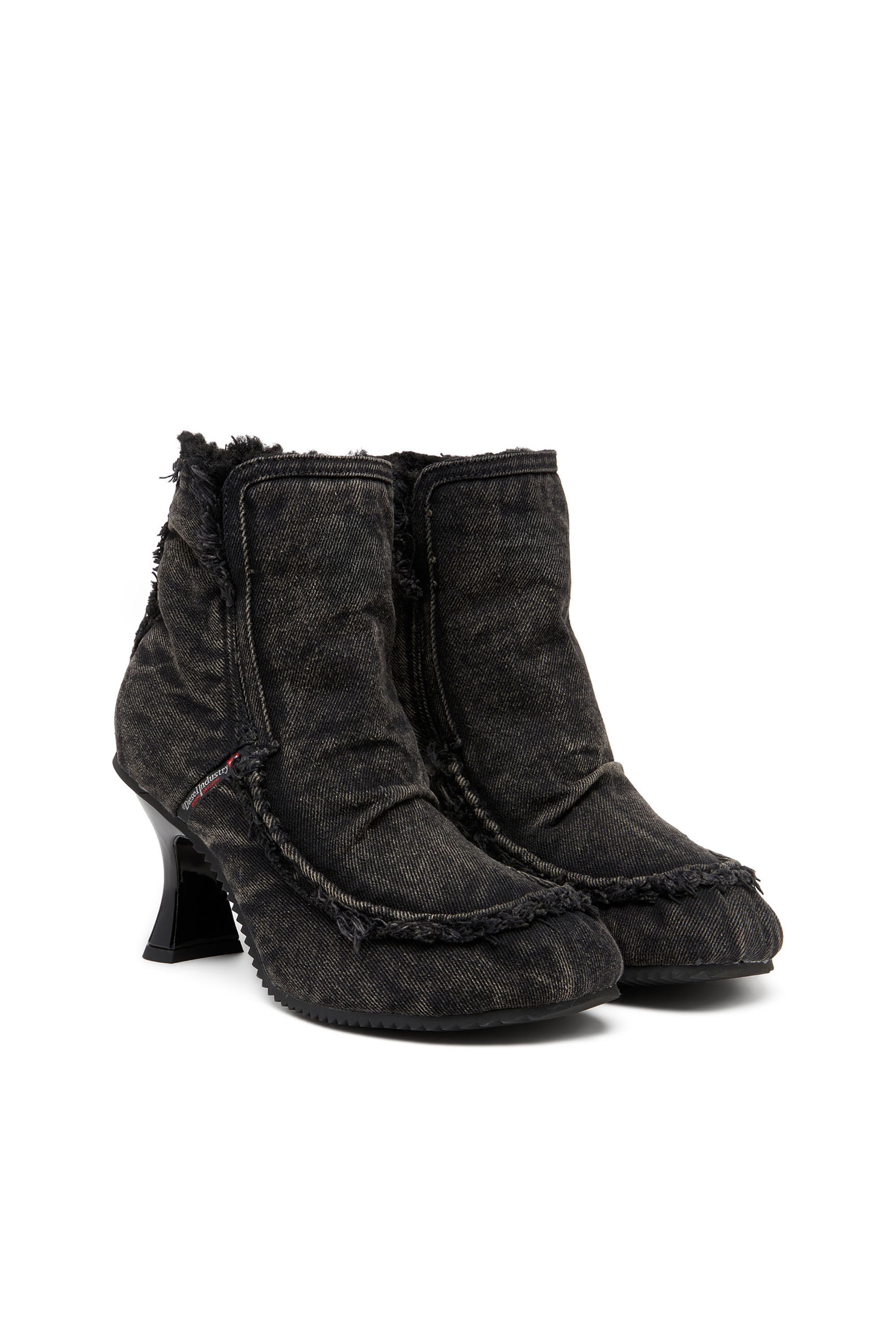 Diesel - D-WOODSTOCK HEEL AB, Damen D-Woodstock - Stiefel aus Denim mit Absatz in Schwarz - 2