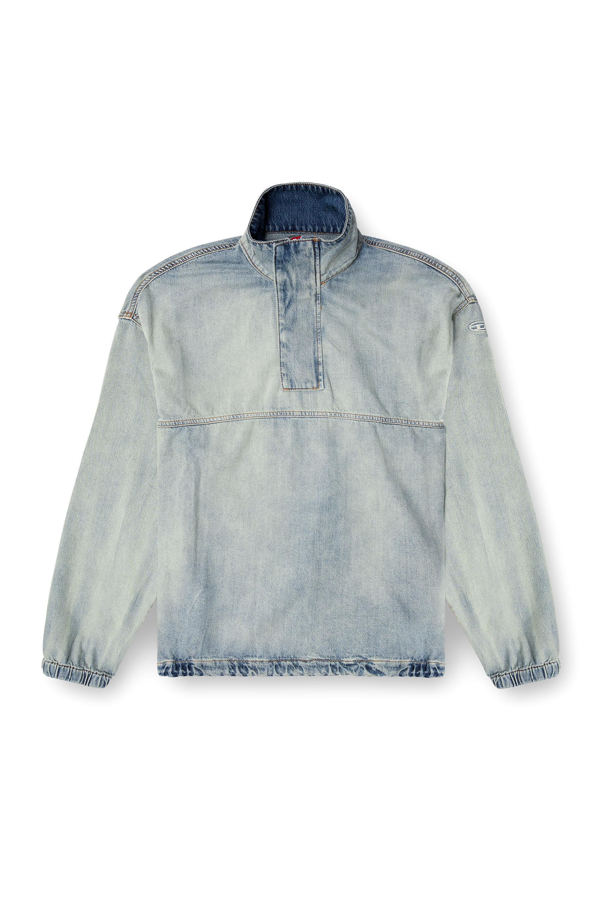 Diesel - D-FLOW-S1, Unisex Pullover aus leichtem zweifarbigem Denim in Hellblau - 2