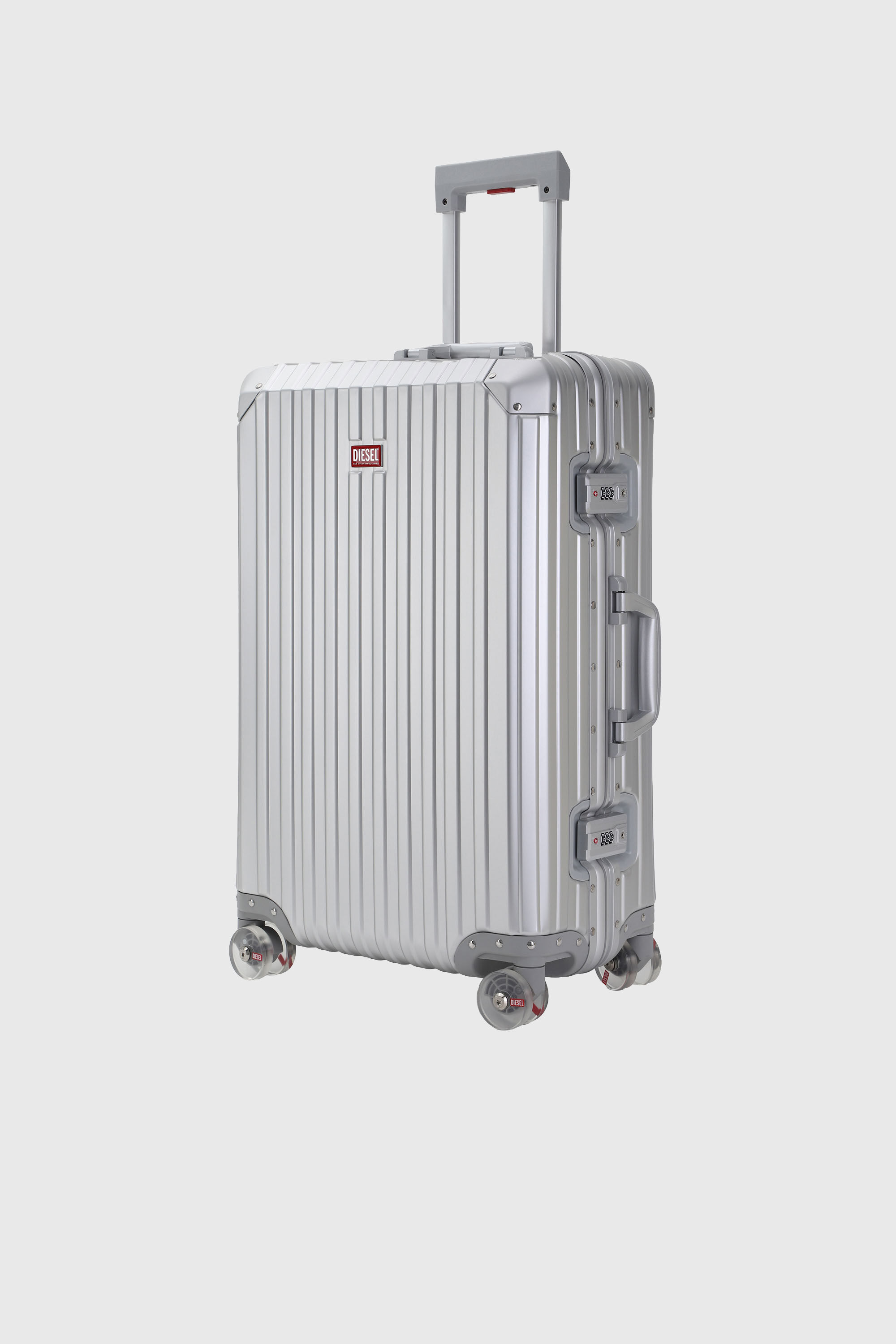 Diesel - DIESEL ALUMINUM TROLLEY- DSL002, Unisex Koffer aus Aluminium Gr&ouml;&szlig;e M in Silber - 5