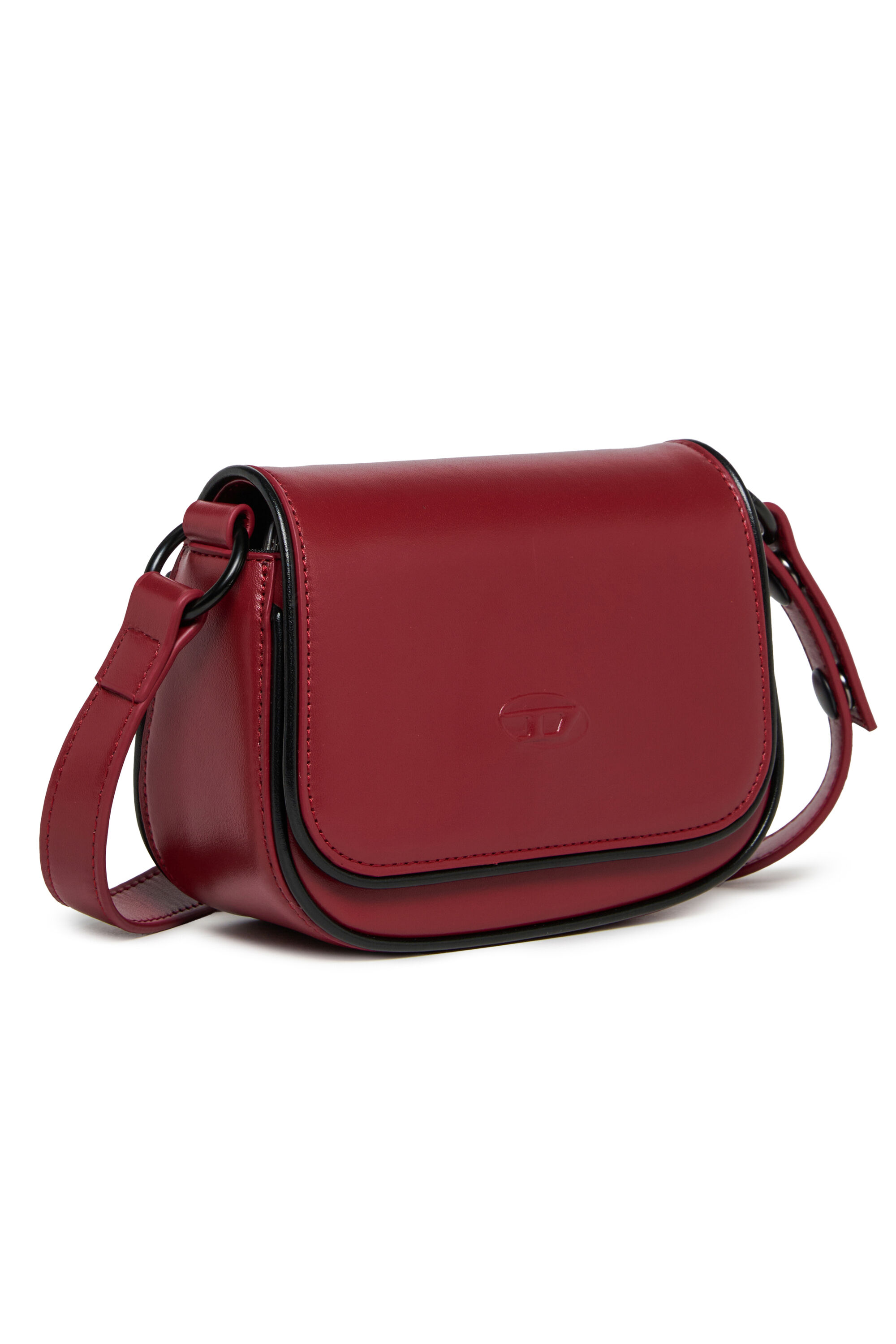Diesel - WIRT, Woman's WIRT - Crossbody bag with embossed Oval D logo in Red - 3