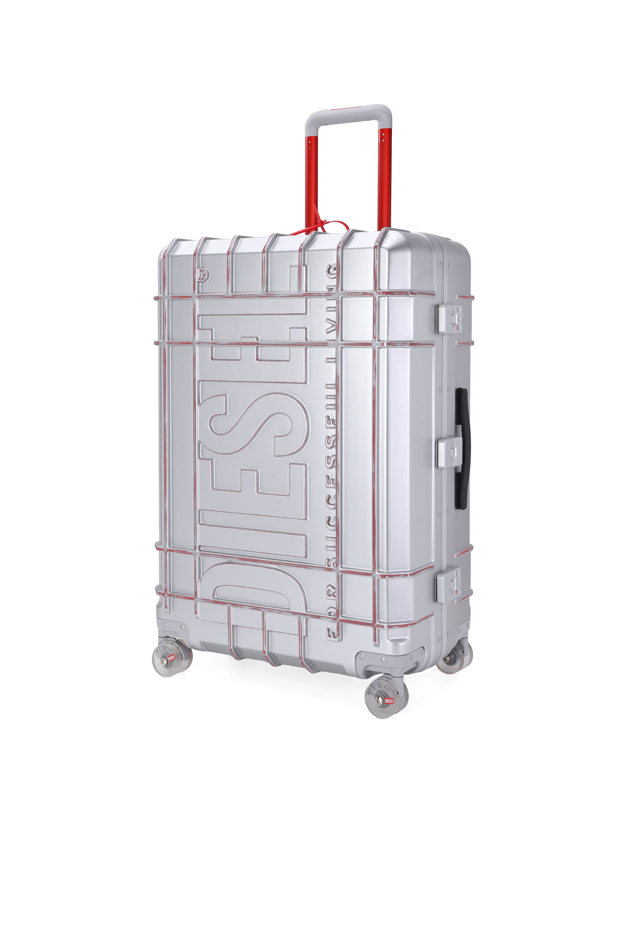 Diesel - DIESEL PC STRONG IMAGE TROLLEY- DSL003, Unisex's Rugged carry‑on suitcase 24" in Silver - 5