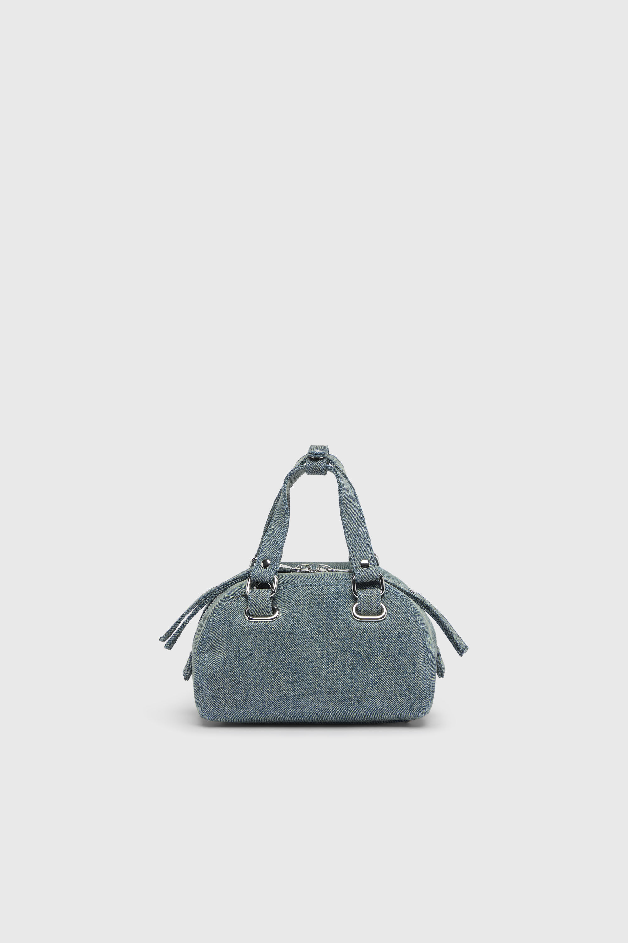 Diesel - 1DR DOME SOFT CROSSBODY, Unisex 1DR Dome-Kleine-Bowlingtasche aus Denim mit Oval D Logo in Hellblau - 2