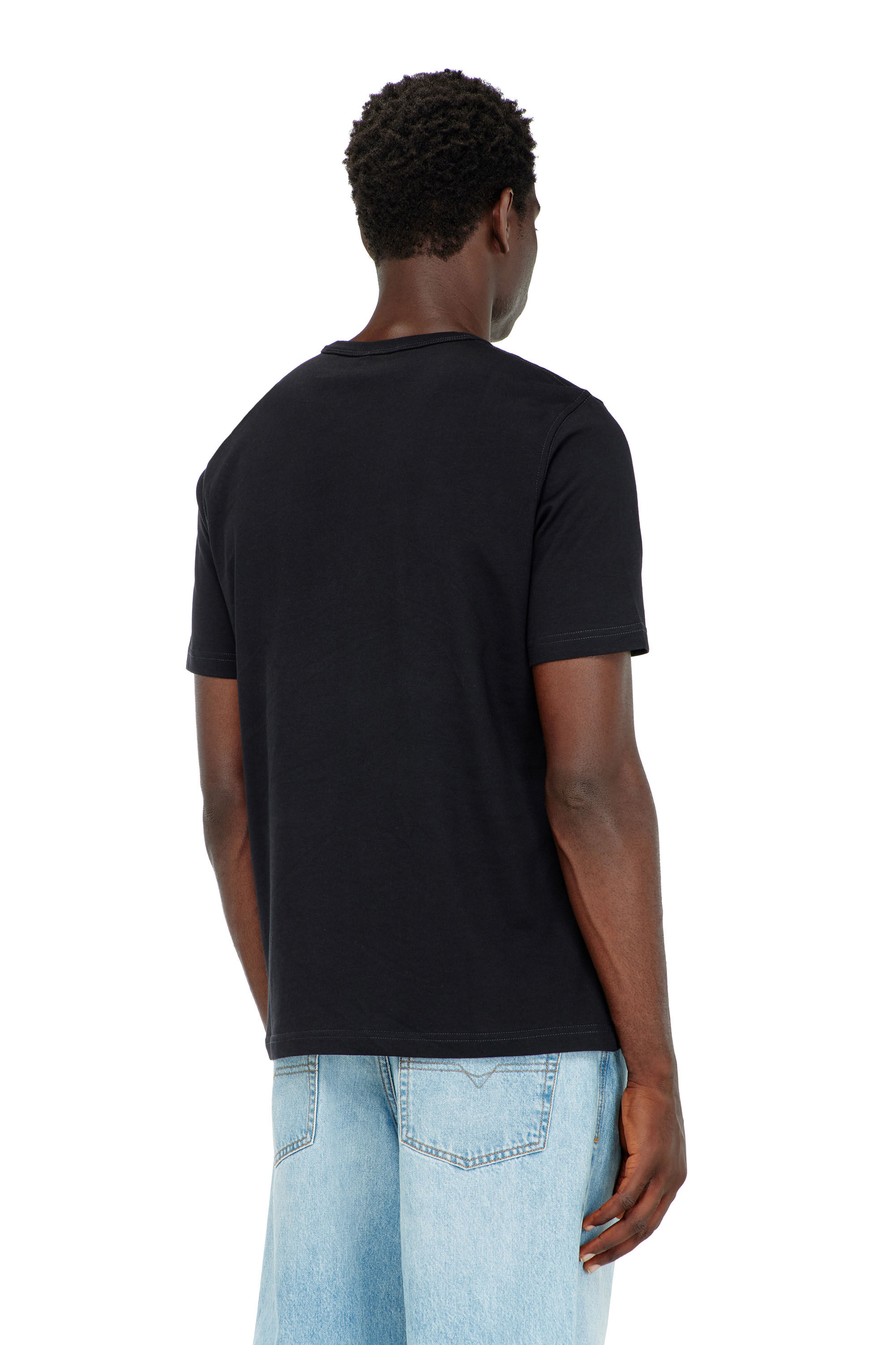 Diesel - T-ADJUST-Q6, Herren T-Shirt mit Logo in Knitter-Optik in Schwarz - 2