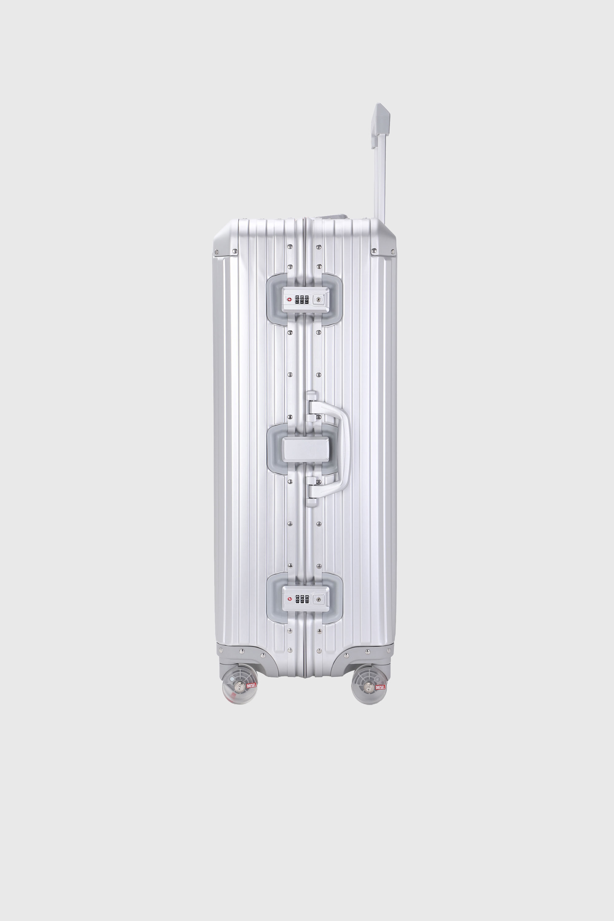 Diesel - DIESEL ALUMINUM TROLLEY- DSL002, Unisex Koffer aus Aluminium Gr&ouml;&szlig;e L in Silber - 4