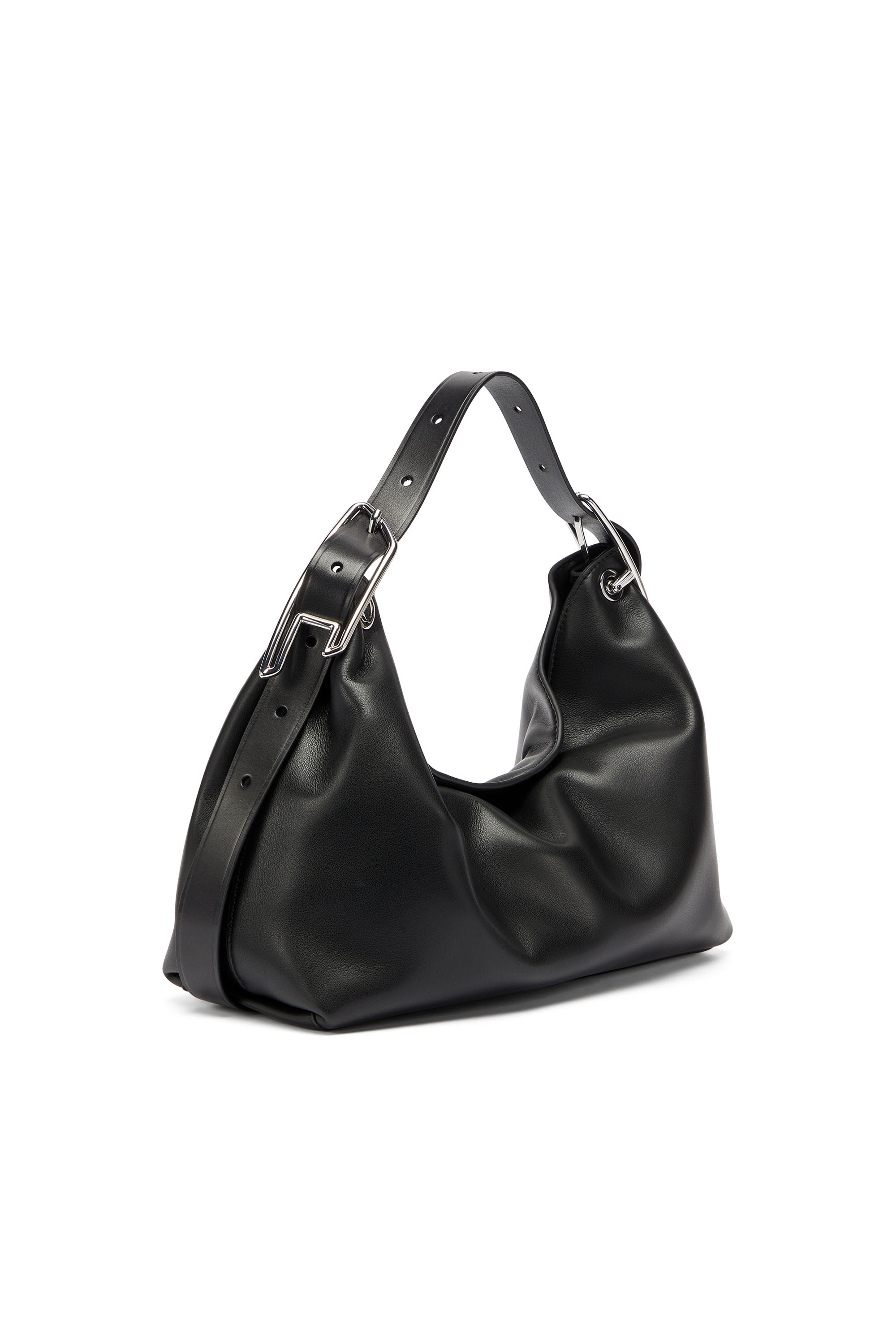 Diesel - D-LINE SHOULDER, Woman's D-Line-Leather shoulder bag in Black - 7