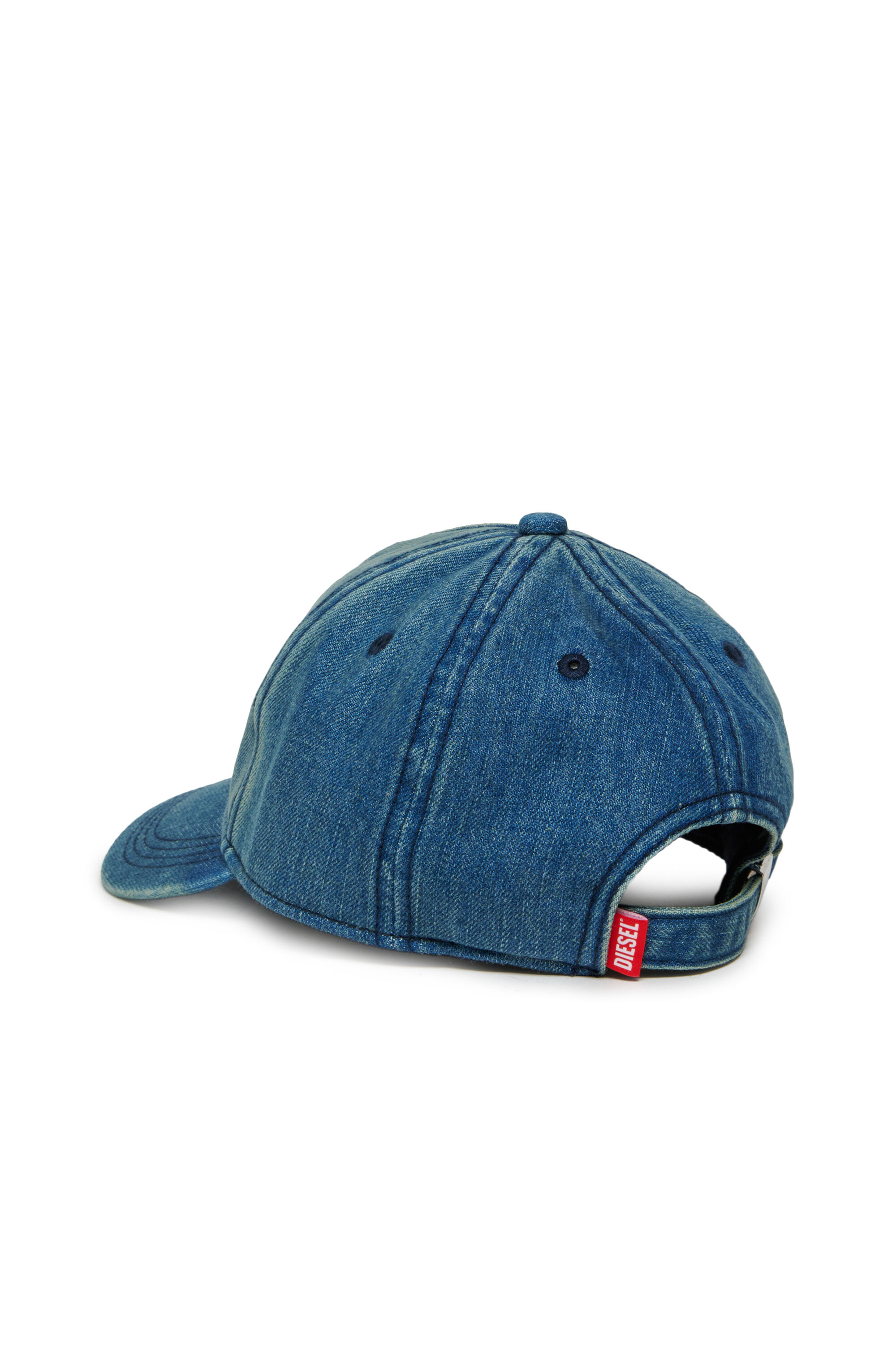 Diesel - FARBIT, Man's Baseball cap in denim with embroidered D in Blue - 2
