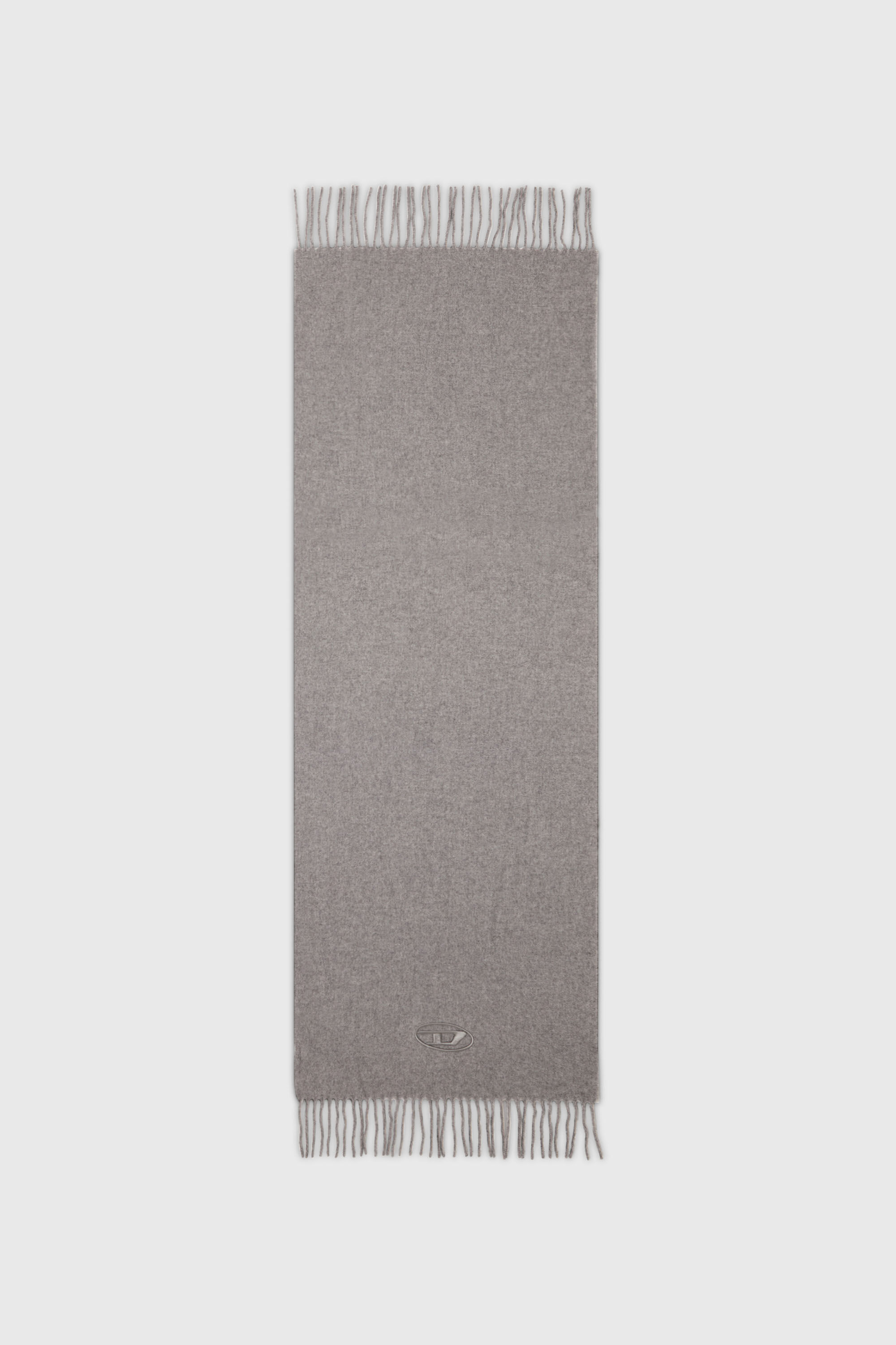 Diesel - S-IMON-D-LONG, Unisex Schal aus Wollmischung mit Fransenabschl&uuml;ssen in Grau - 2