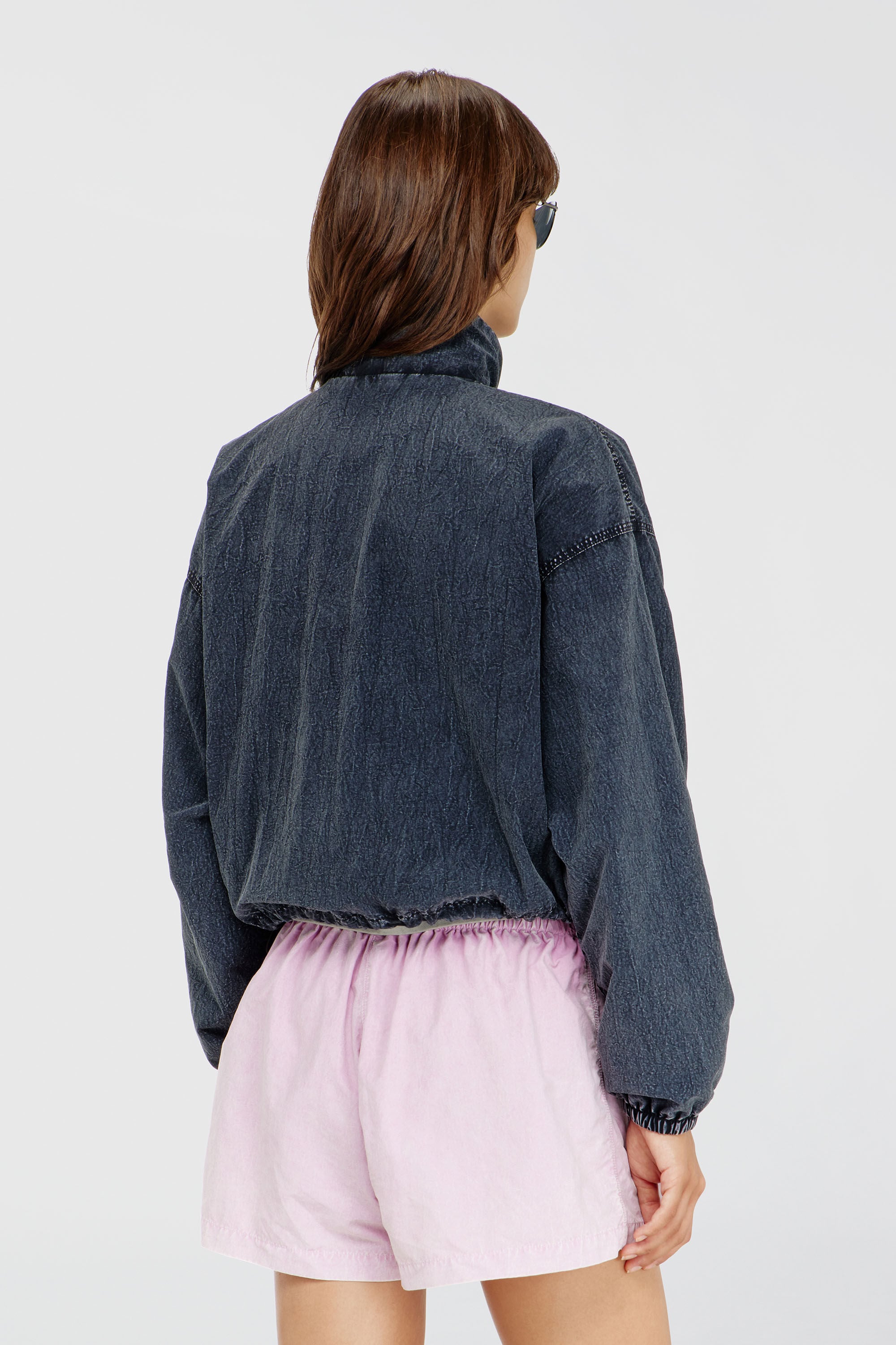 Diesel - G-LEAMER, Damen Windbreaker-Jacke aus acid-wash taslan in Dunkelblau - 4