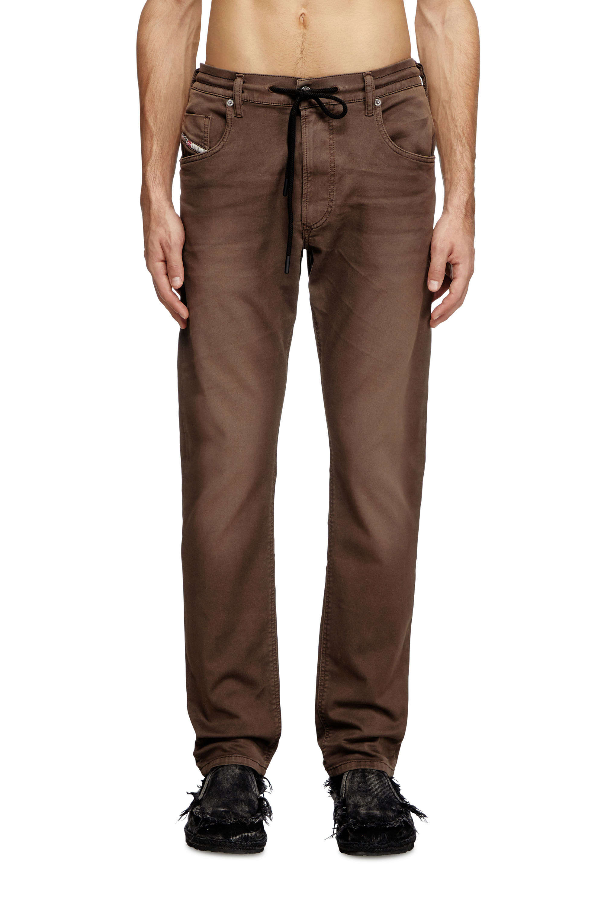 ②DIESEL CHEMICAL WASHCRASH JOGG JEANS 23 Men's Regular Jeans | Dark Blue | Diesel 2030 D-Krooley