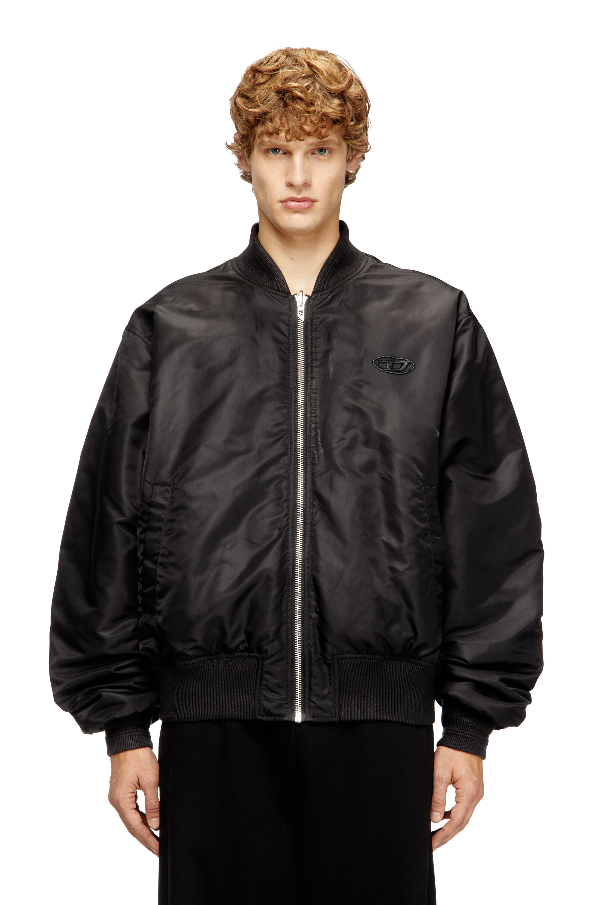 Diesel - W-TYPE-D1, Herren Gesteppte Bomberjacke mit Oval-D-Stickerei in Schwarz - 3