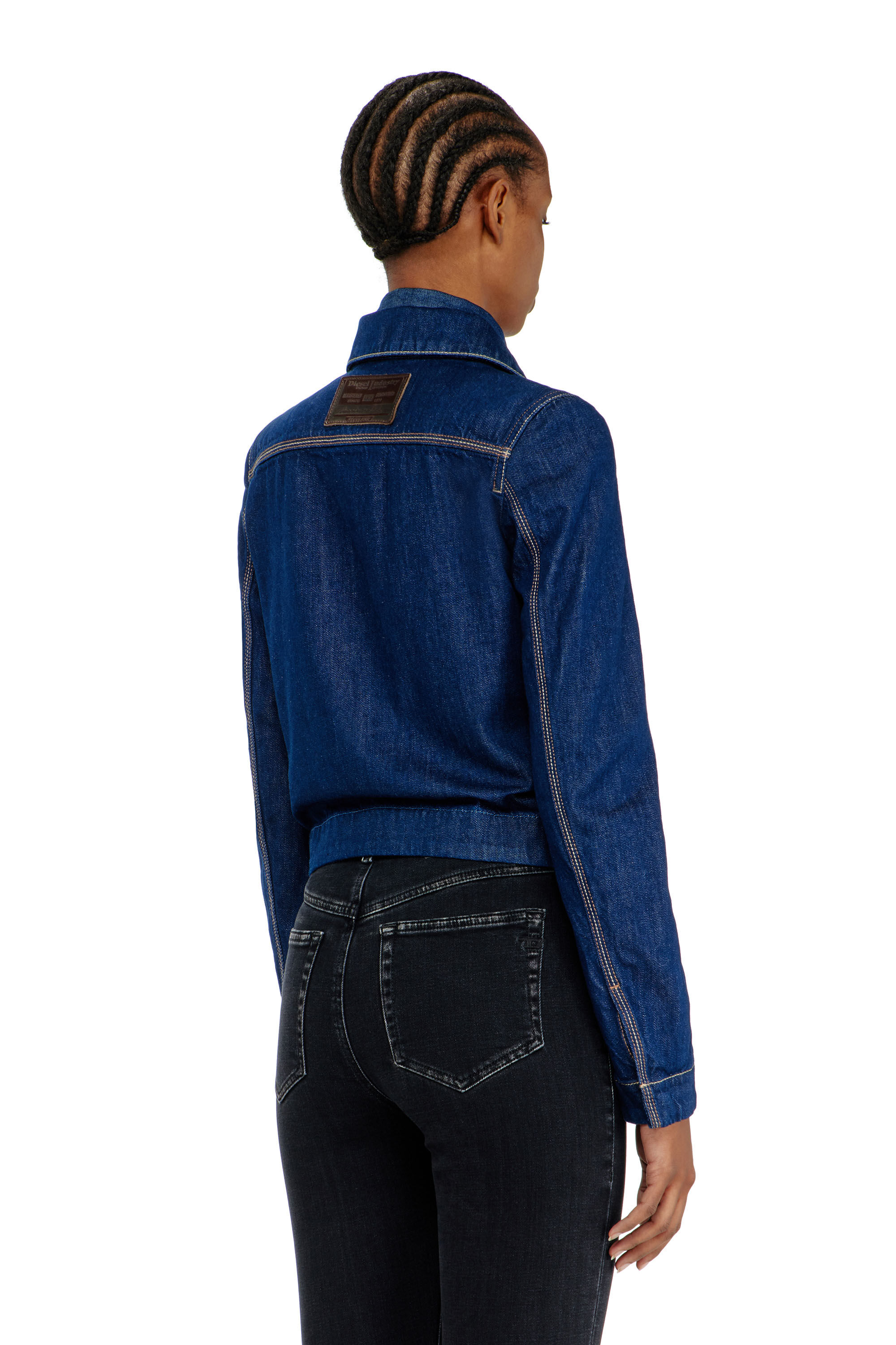 Diesel - DE-CORB, Damen Coach-Jacke aus rinse denim in Dunkelblau - 3