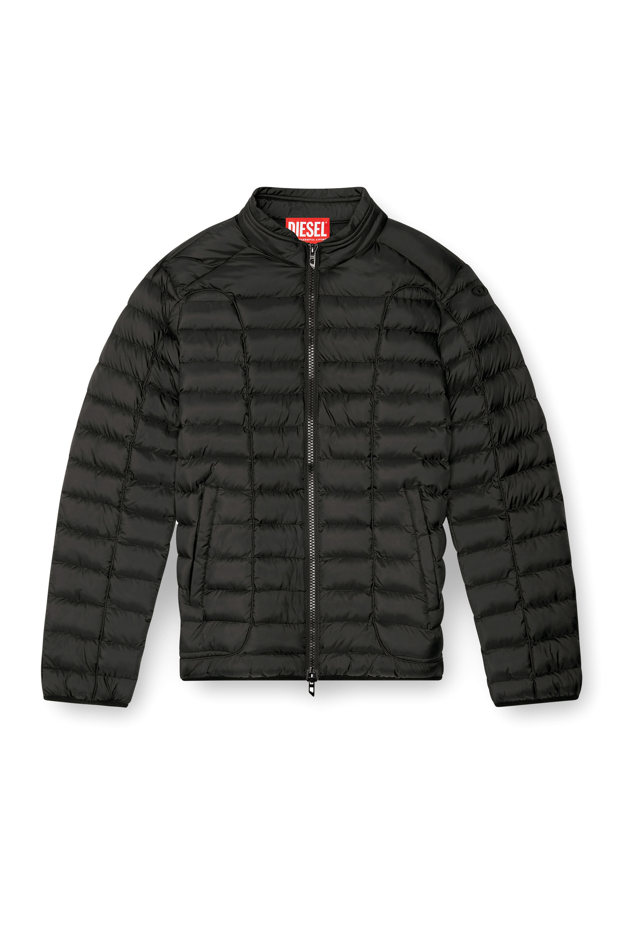 Diesel - W-PILOT, Herren Pufferjacke aus leichtem Nylon in Schwarz - 2