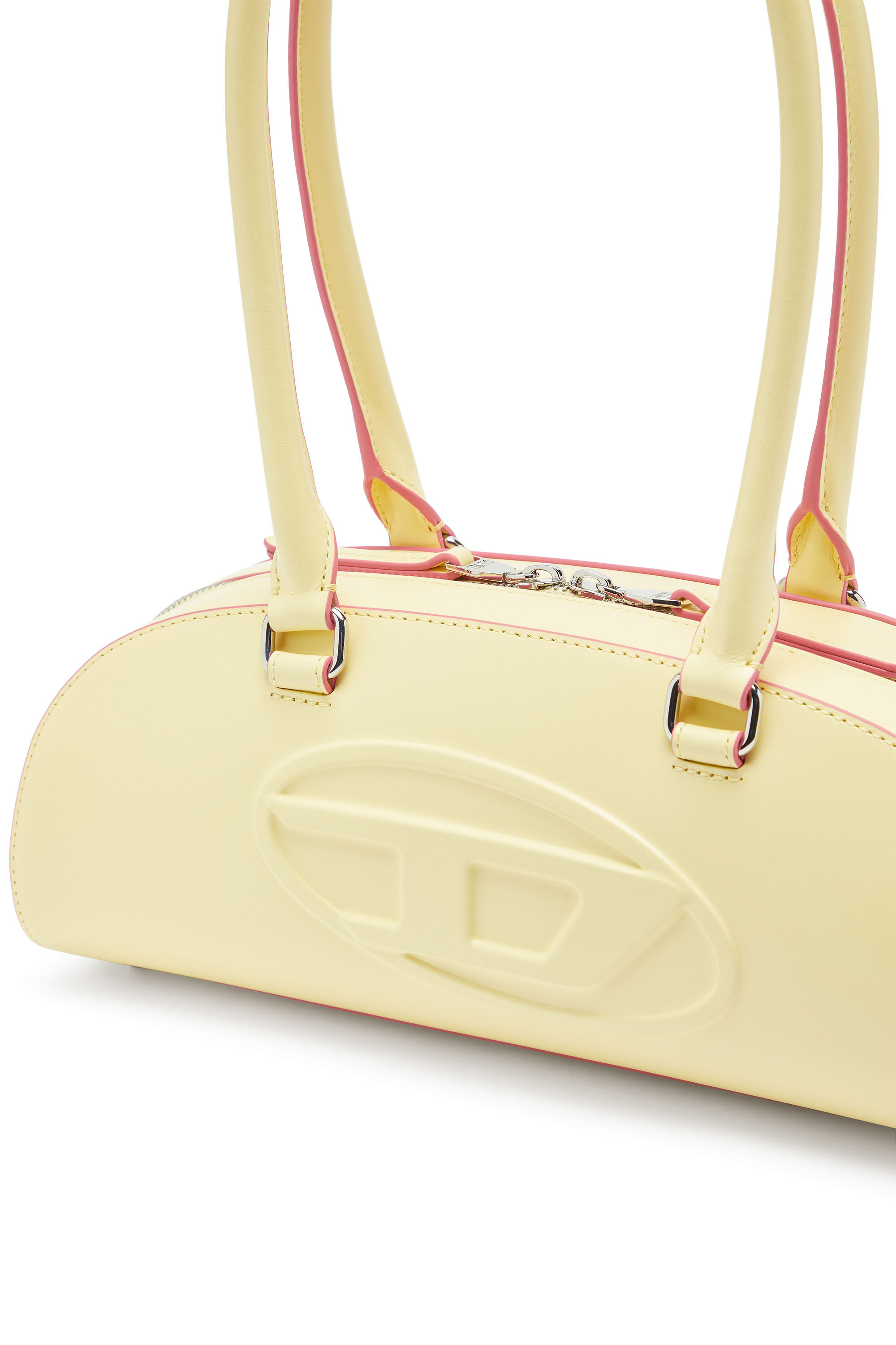 Diesel - 1DR DOME SHOULDER EW, Damen 1DR Dome - Langgezogene Bowlingtasche aus Leder in Gelb - 5