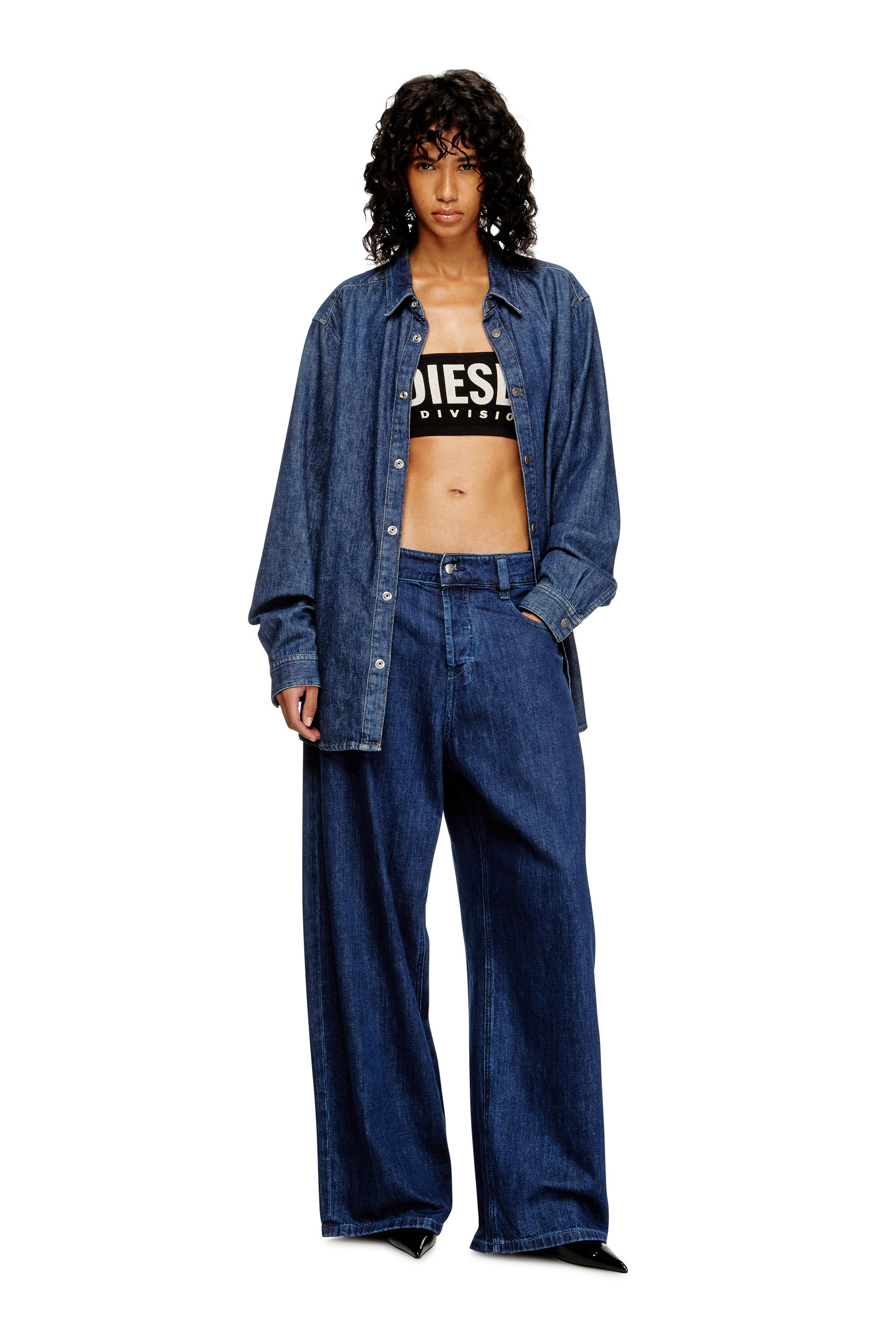 Diesel - UFSB-MELANIE, Damen Trägerloser BH mit Maxi-Logo in Schwarz - 5