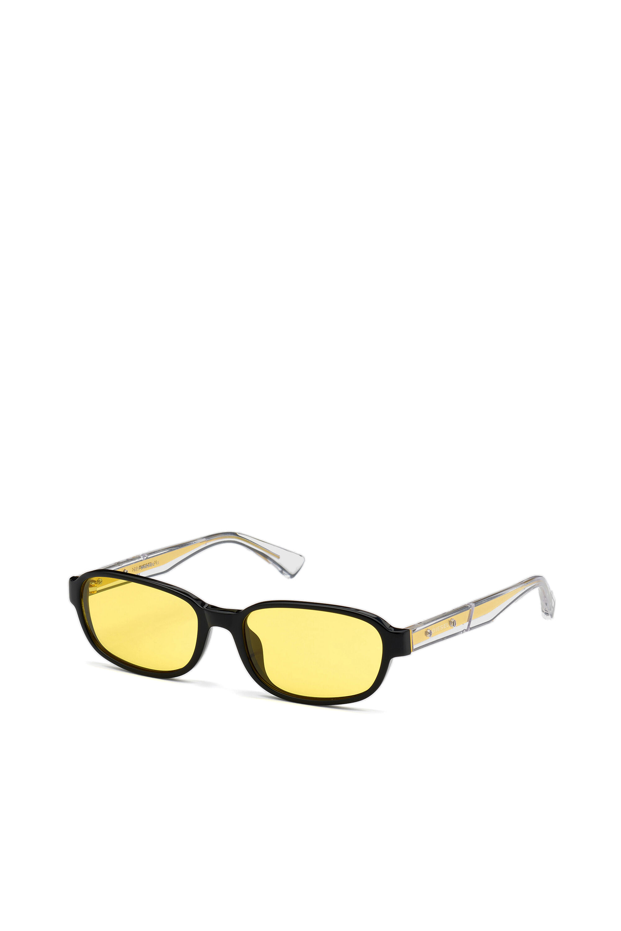 Diesel - DL0326, Unisex Schmales, rechteckiges Brillengestell aus Acetat in Gelb - 2