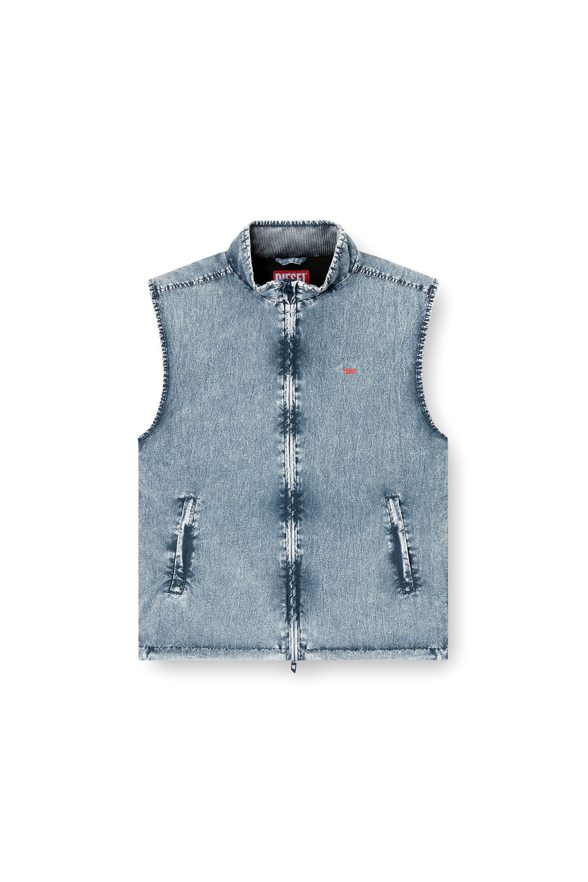 Diesel - J-ERB, Herren Weste aus recyceltem Nylon-Taslan in Mittelblau - 2