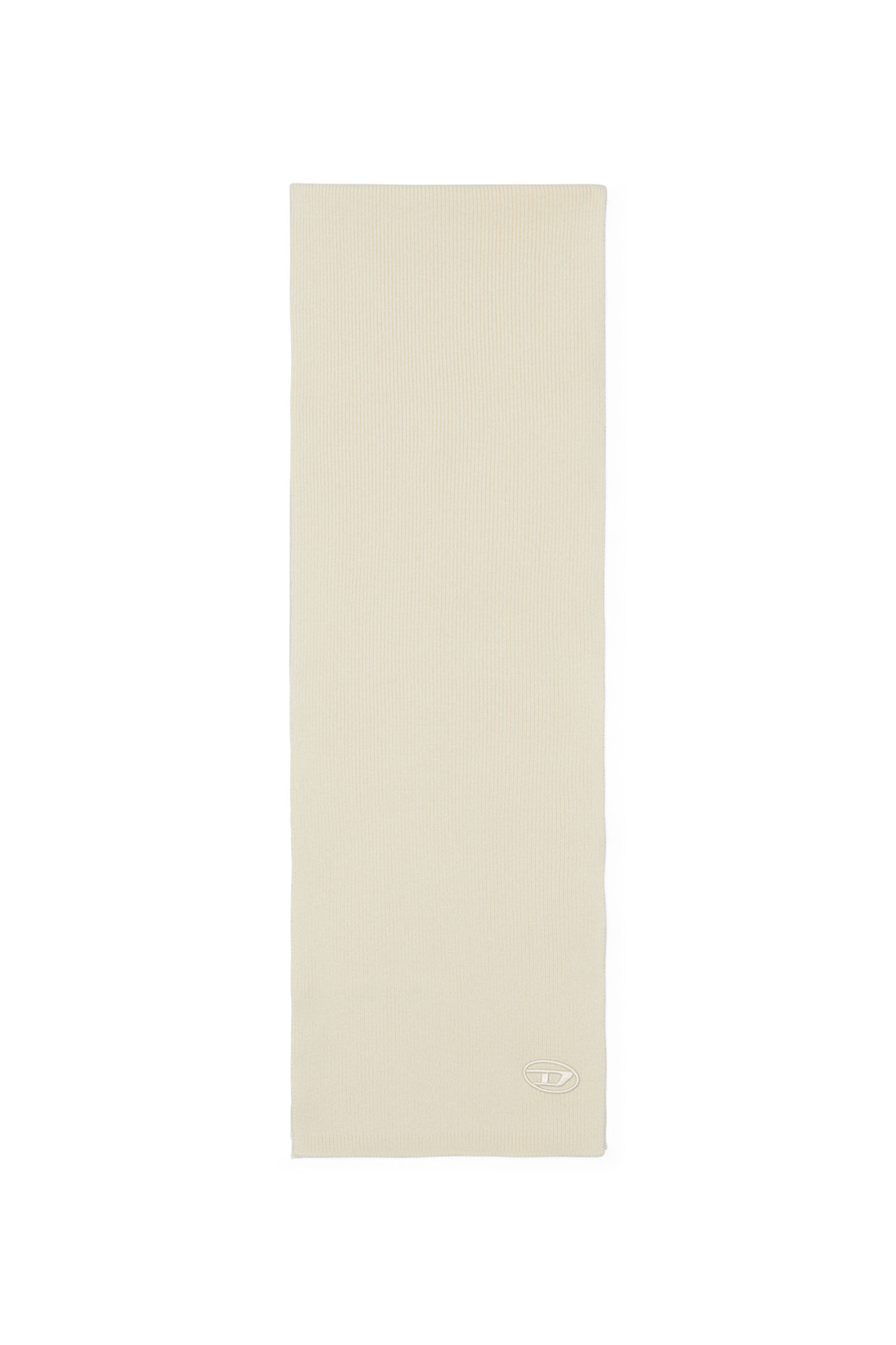 Diesel - K-CODER SCARF, Unisex Gerippter Schal aus Wollmischgewebe in Wei&szlig; - 2