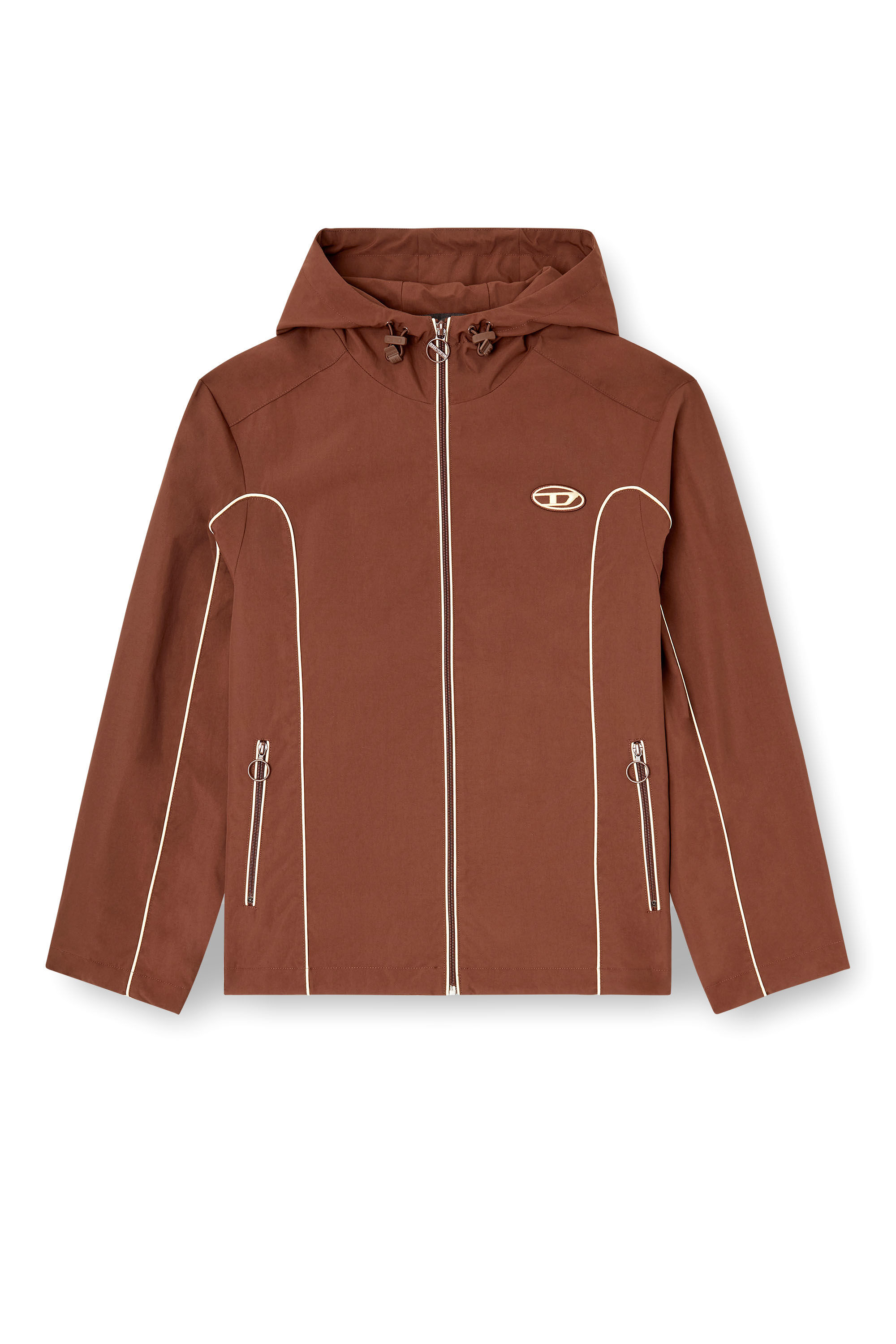 Diesel - J-HIVES, Herren Windjacke mit Kontrastpaspelierung in Braun - 2