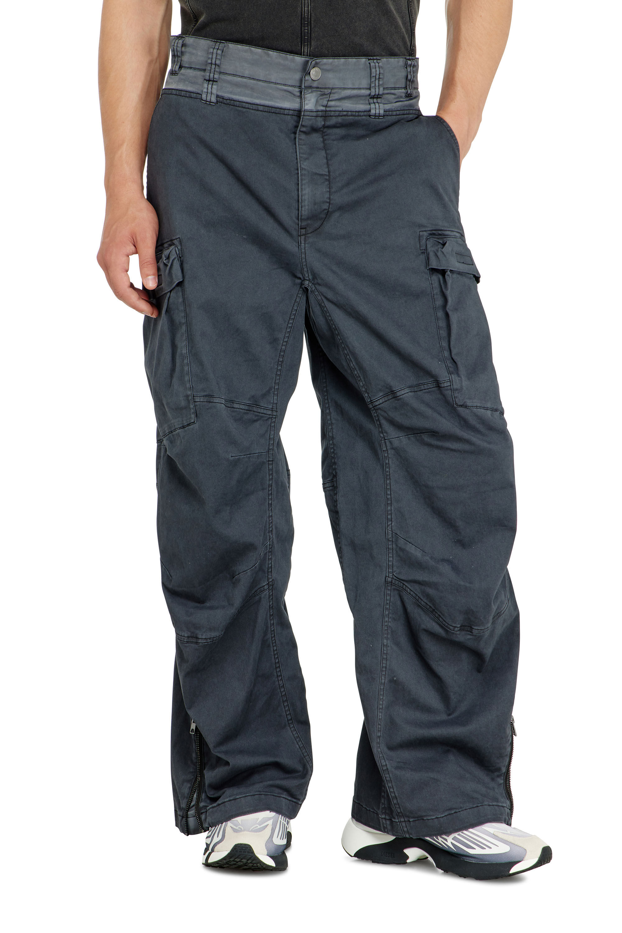 Diesel - P-DELLS, Herren Cargo-Hose aus Baumwolle und Nylon in null - 3