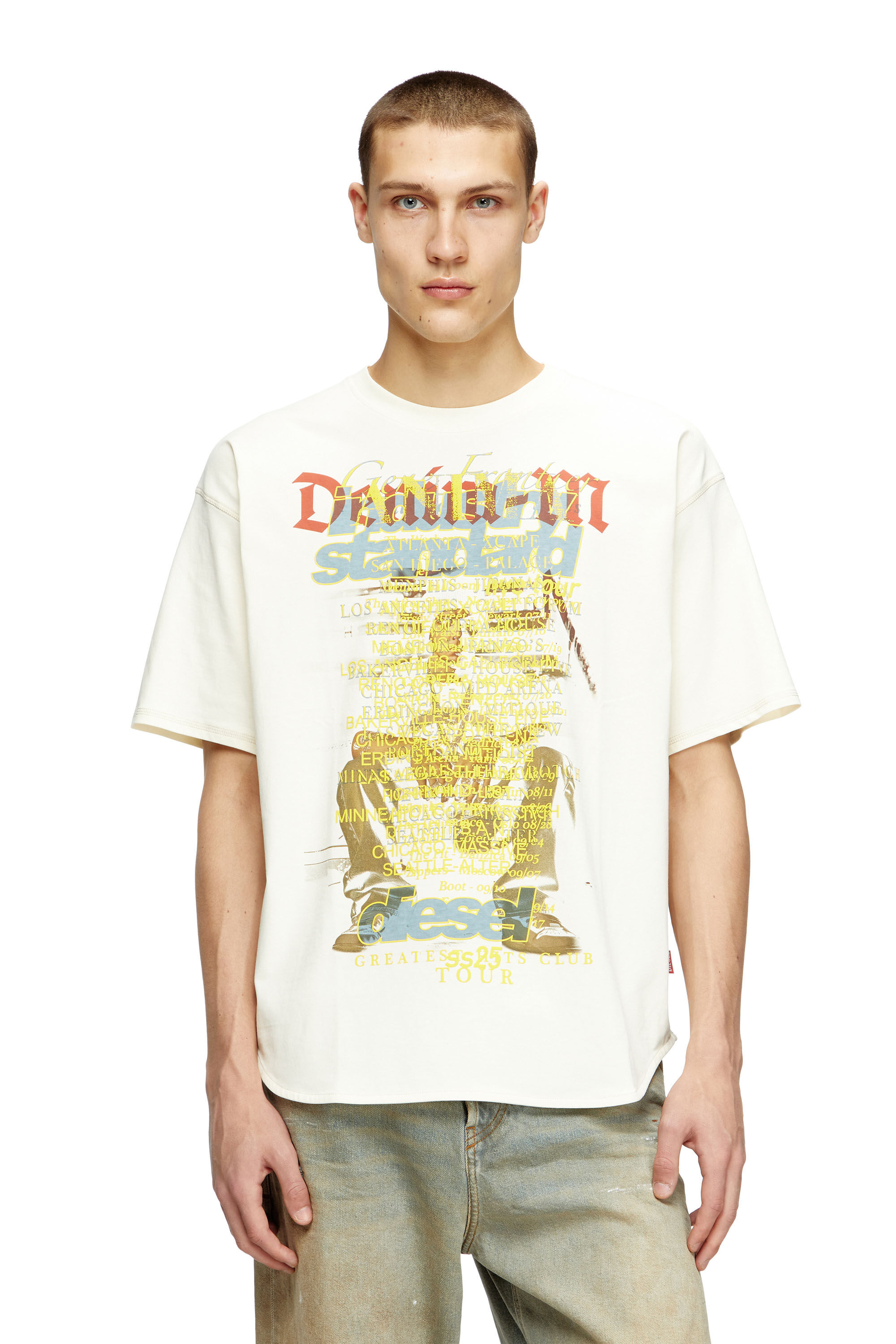 Diesel - T-BIX-AA, Unisex T-Shirt mit Text-Print in Weiß - 3