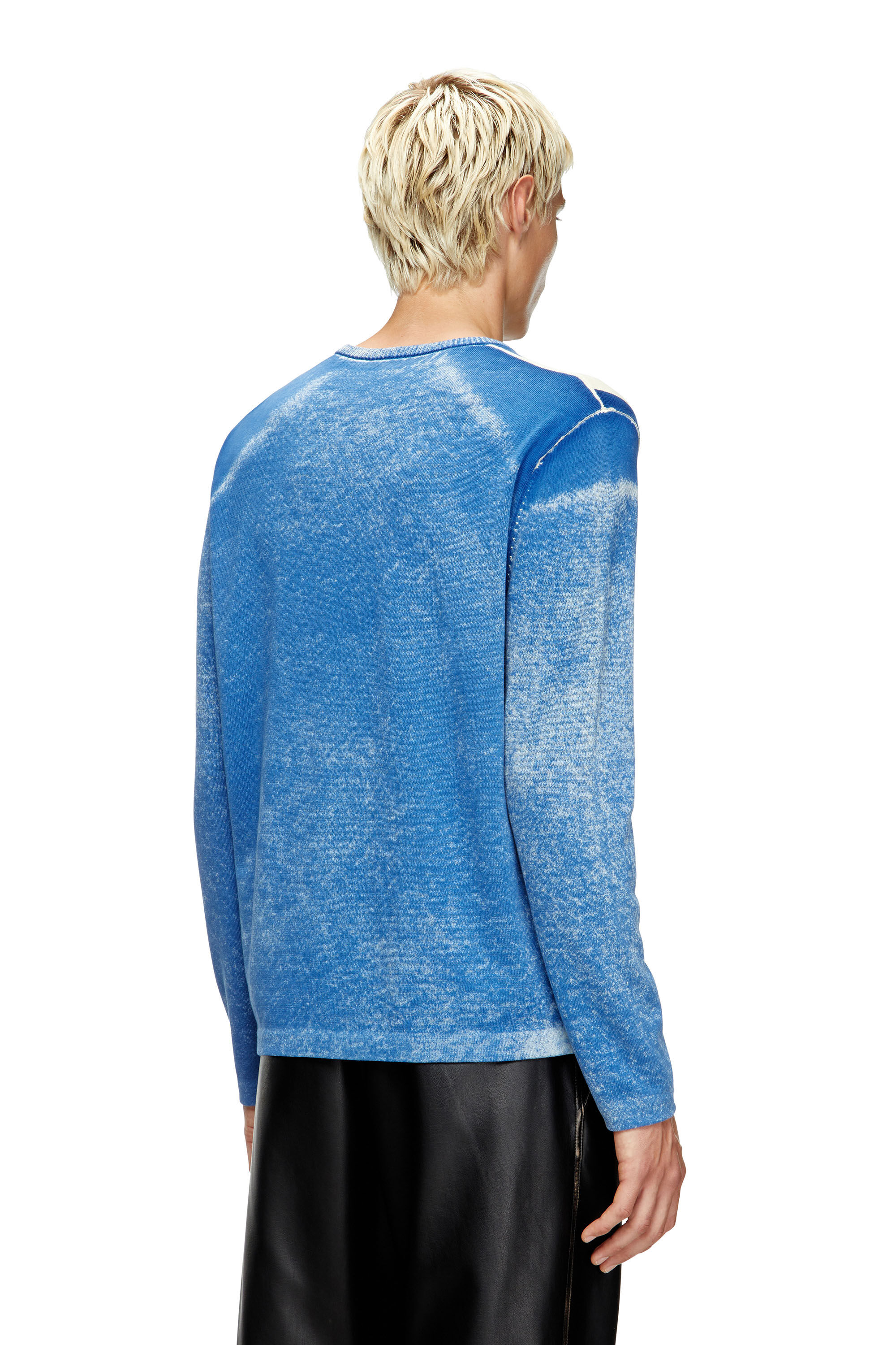 Diesel - K-OLIBA-V, Herren Gestreifter Pullover mit Innen-Print in Blau/Weiss - 4