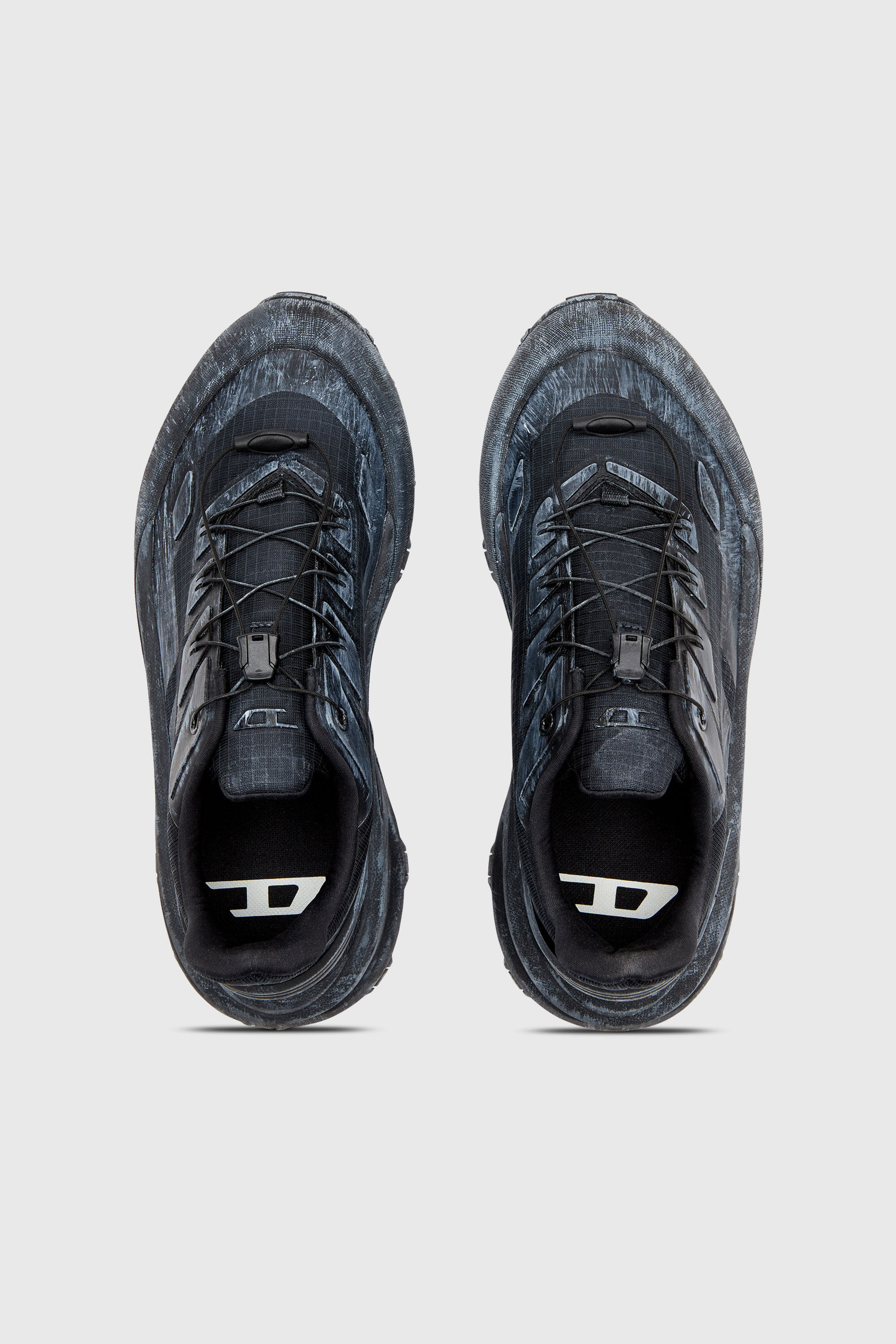Diesel - D-CAGE RUNNER, Herren D-Cage-Distressed Chunky-Sneaker aus Ripstop in Schwarz - 4