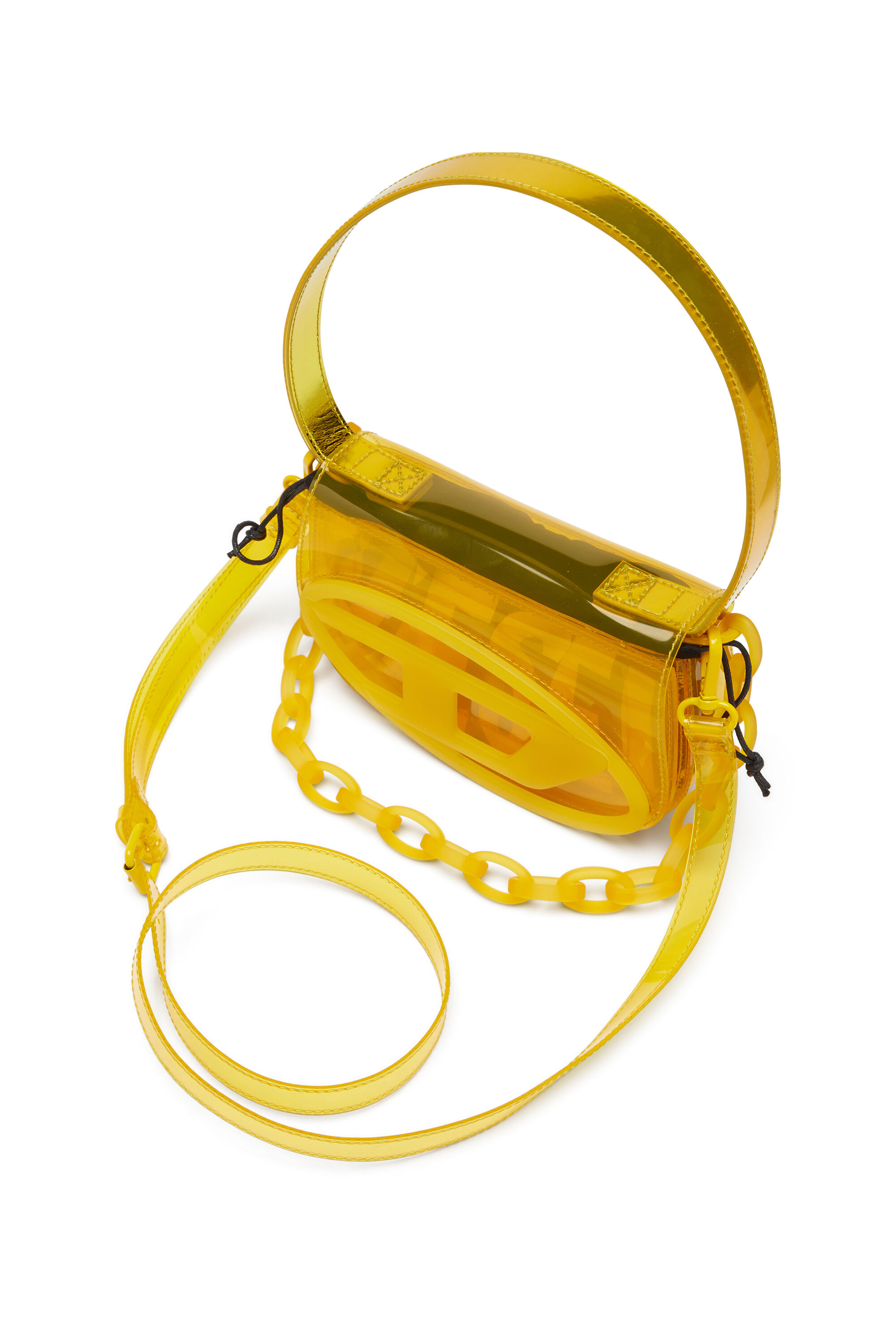 Diesel - 1DR, Damen 1DR-Ikonische Schultertasche aus transparentem TPU in Gelb - 5