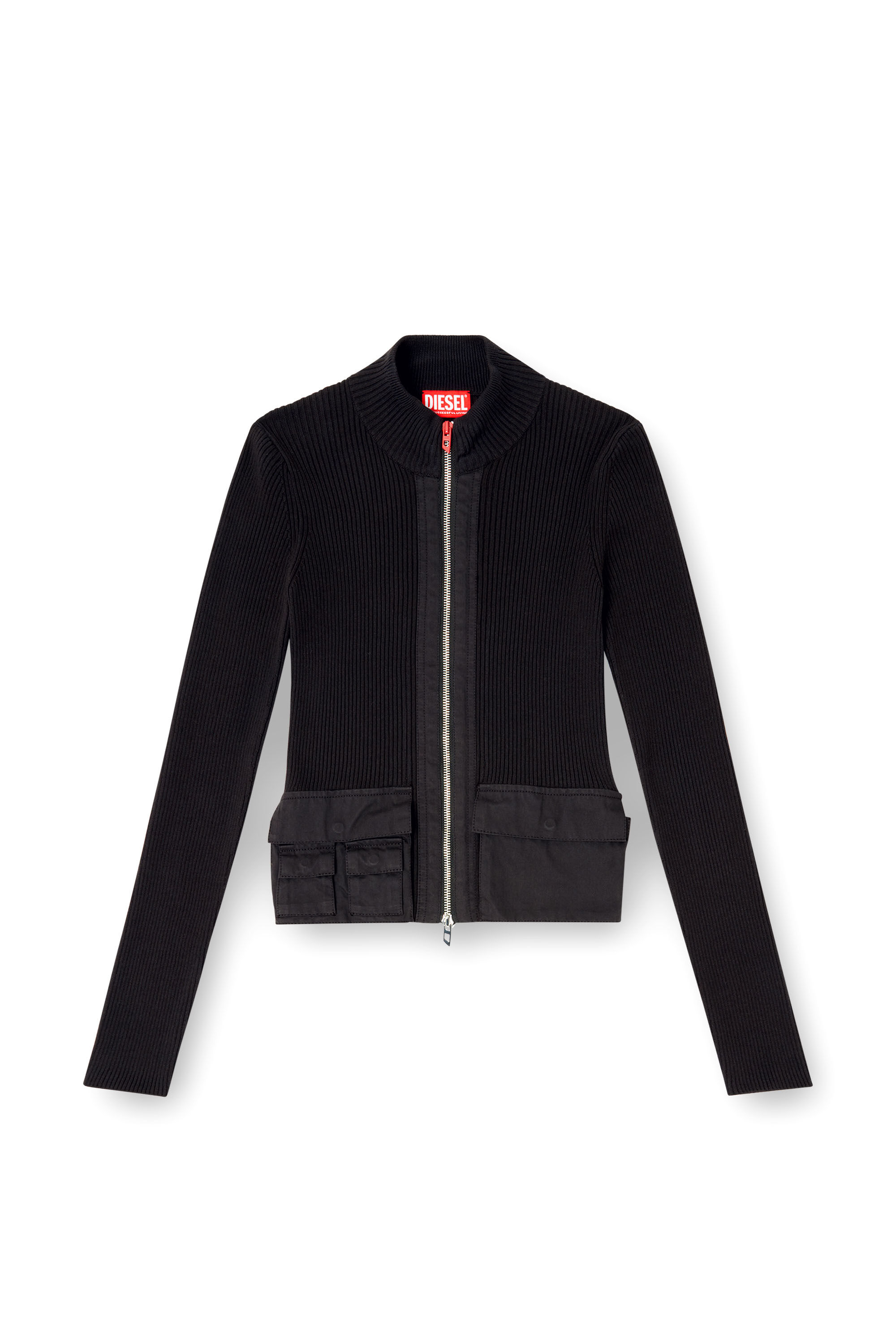 Diesel - M-MELISSA, Damen Geripptes Kleid mit Cargotaschen in null - 2