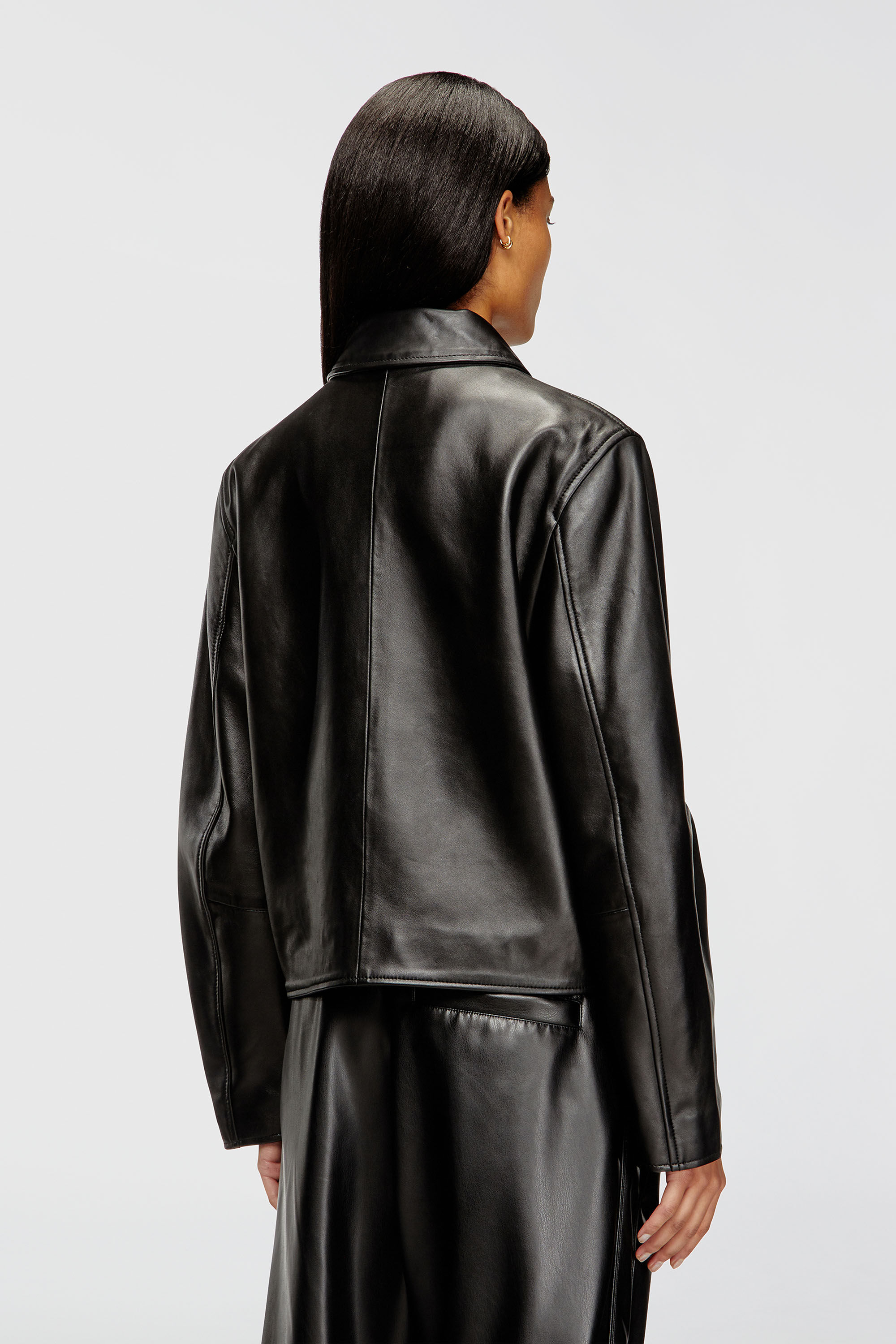 Diesel - L-AMAR-FEM-S2, Damen Coachjacke aus Leder in Schwarz - 4
