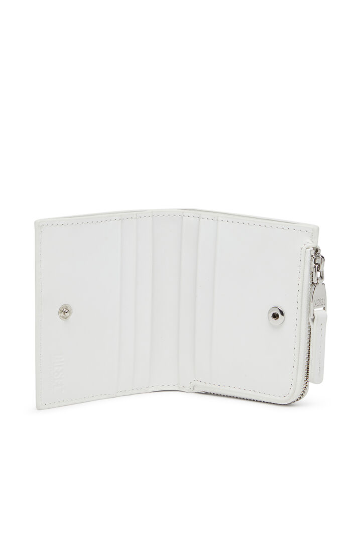 Diesel - 1DR BI FOLD ZIP L, Damen Faltportemonnaie aus Leder in Weiß - 4