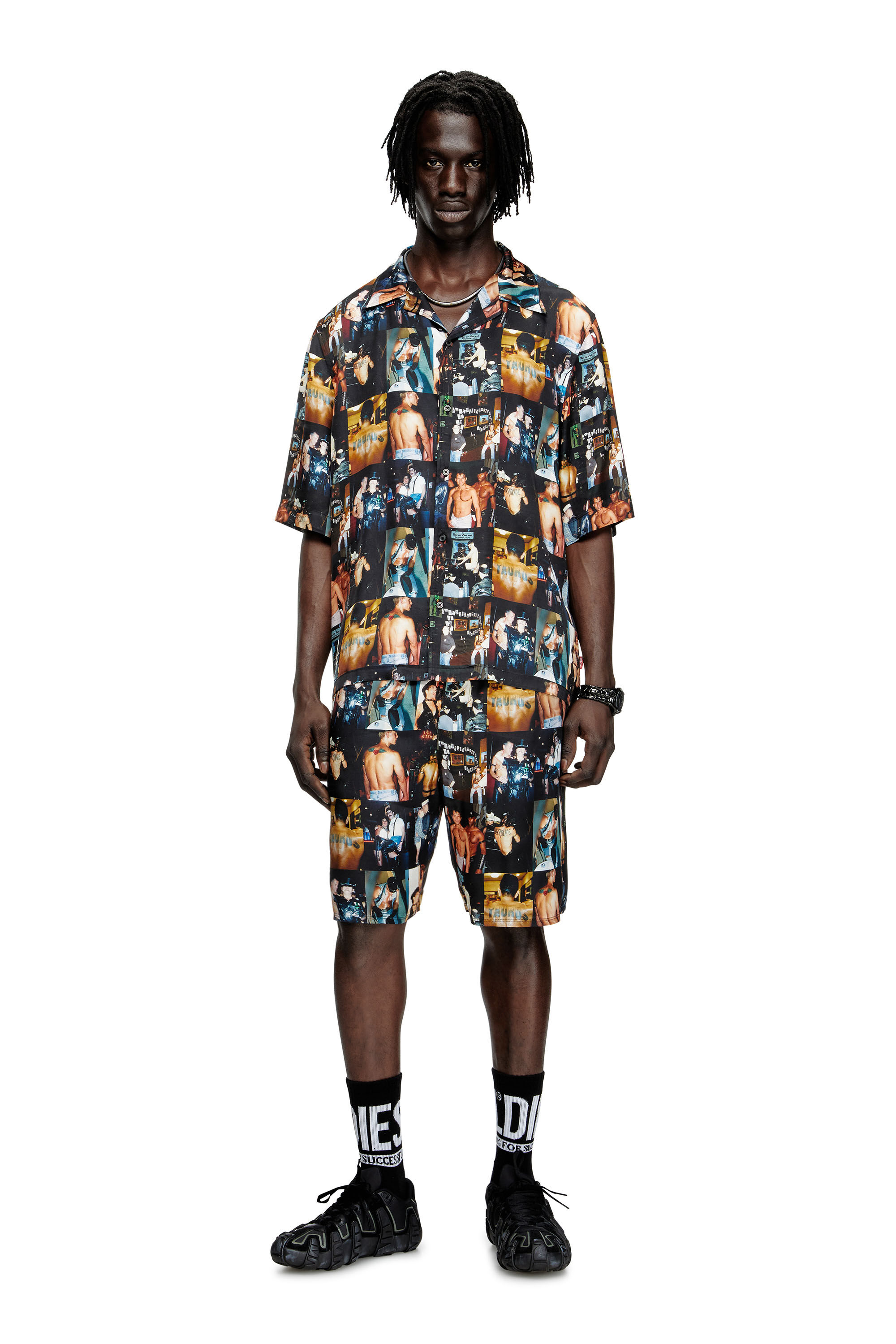 Diesel - PR-S-MEC-TOM25, Unisex Bowling-Hemd mit Grafik-Prints in Schwarz - 1