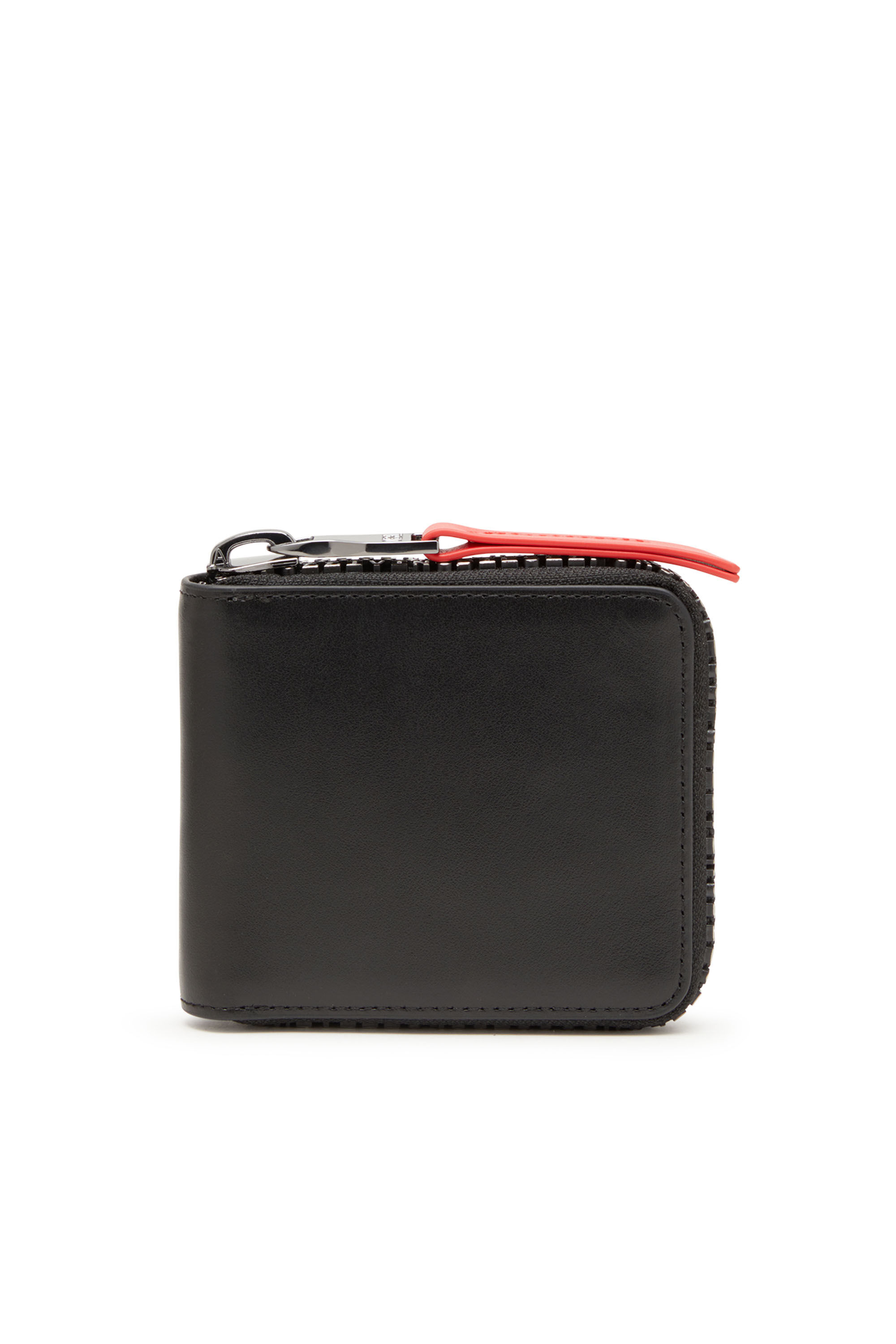 Diesel - ZIP-D BI-FOLD COIN ZIP XS, Herren Portemonnaie aus Leder mit Logo-Reißverschluss in Schwarz - Image 1